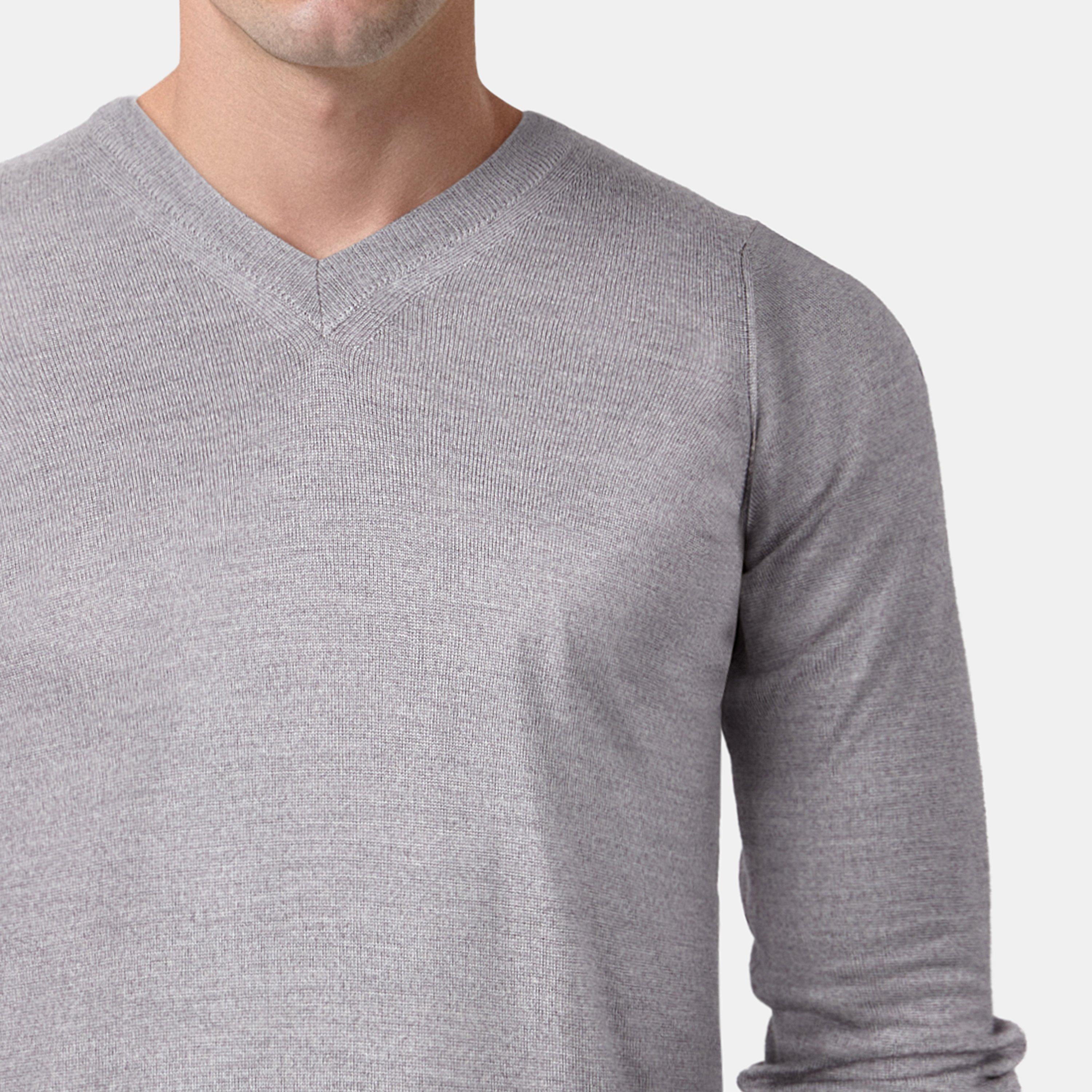 Grey Melange - Lyle and Scott - Merrick V-Neck Jumper - 5