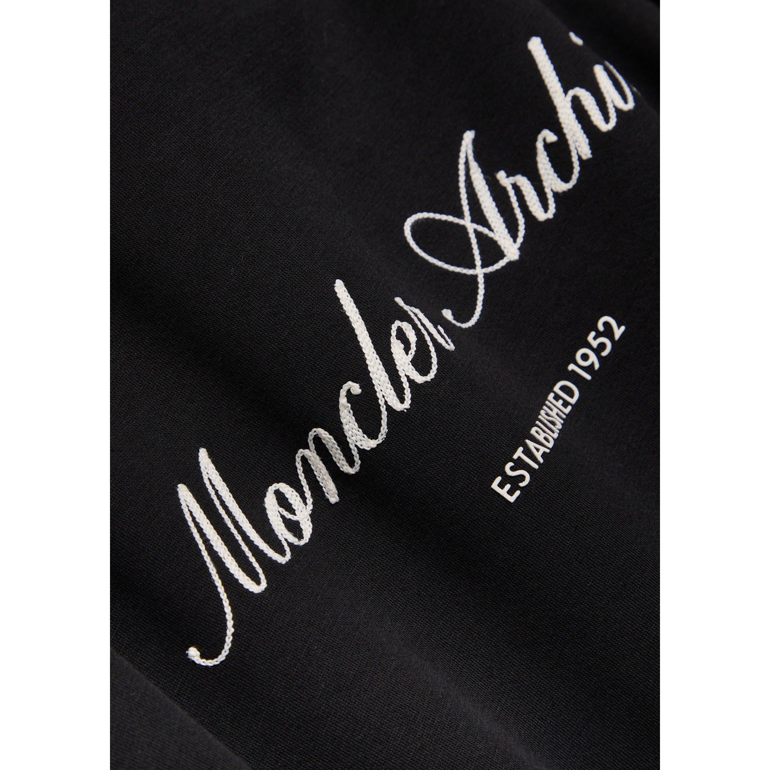 BLACK - Moncler - Men's Chest Logo Knit Crew Cotton Sweatshirt - 4