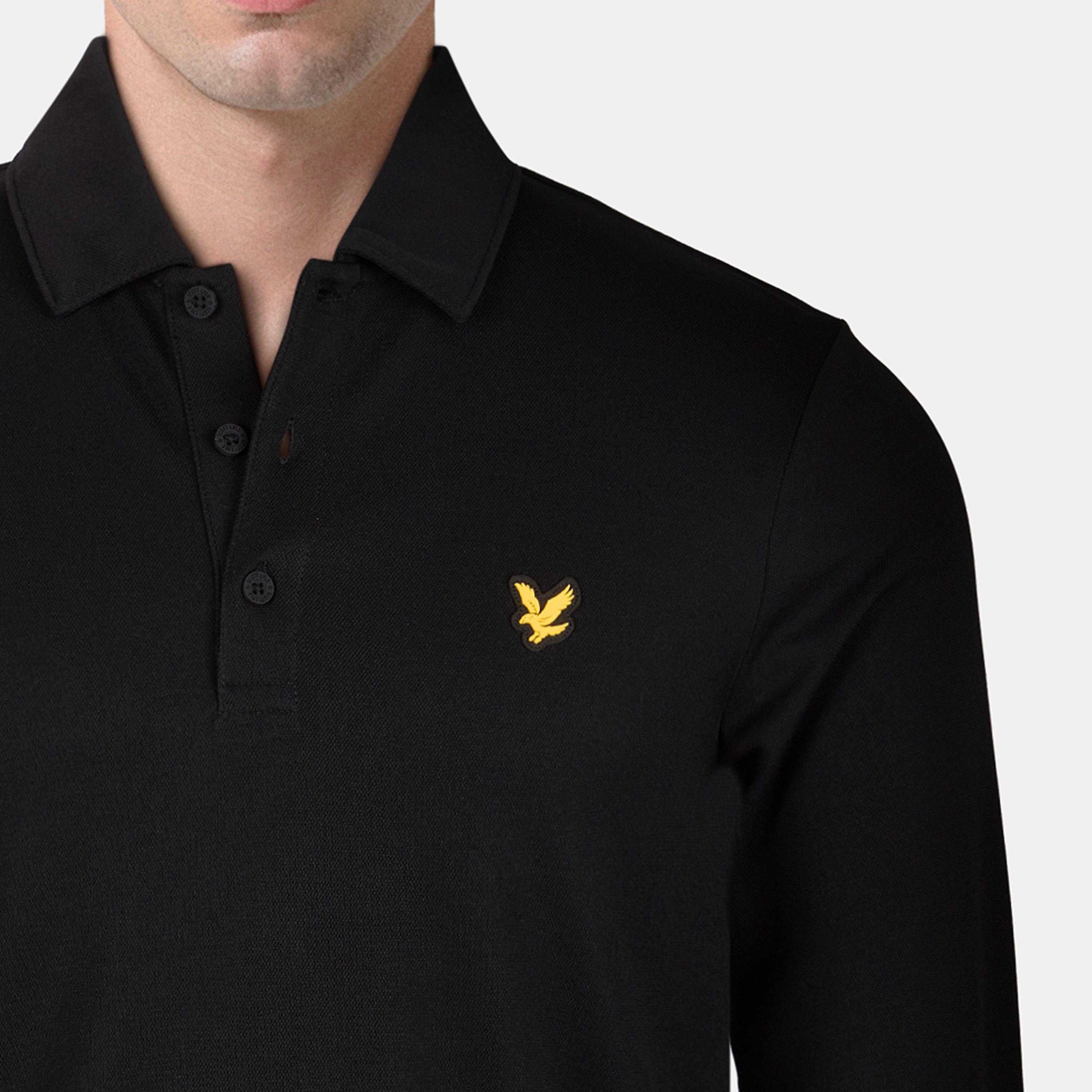 Jet Black - Lyle and Scott - Men's Tech Long-Sleeve Polo Shirt - 5