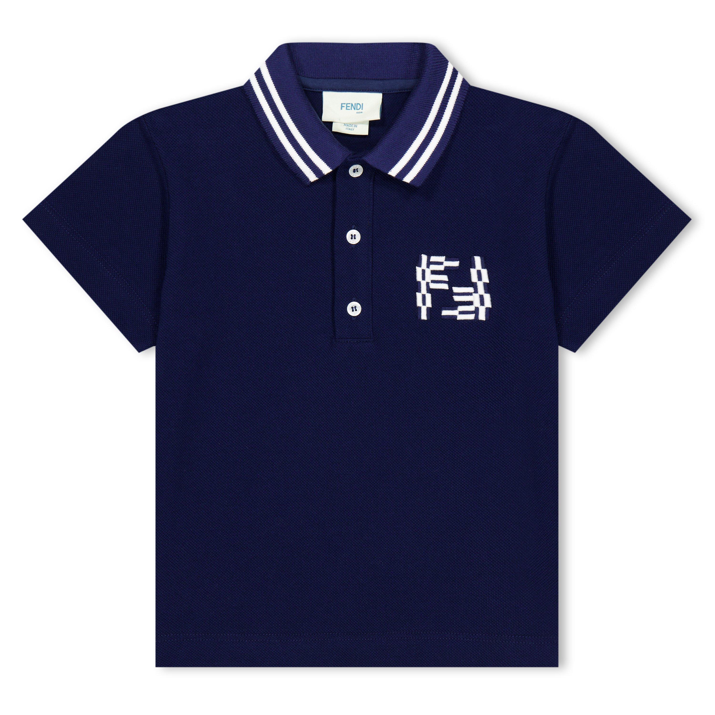 Navy F1I11 - Fendi - Logo Polo Shirt Juniors - 1