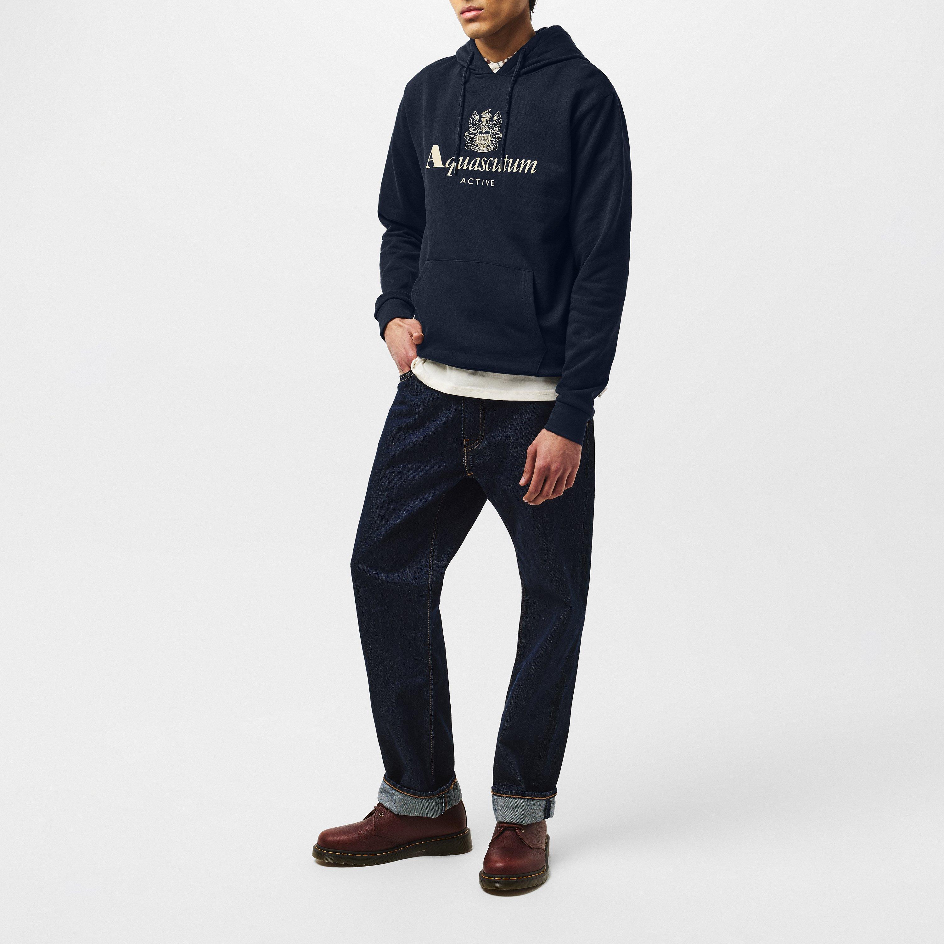 Navy - Aquascutum - Logo Hoodie - 6