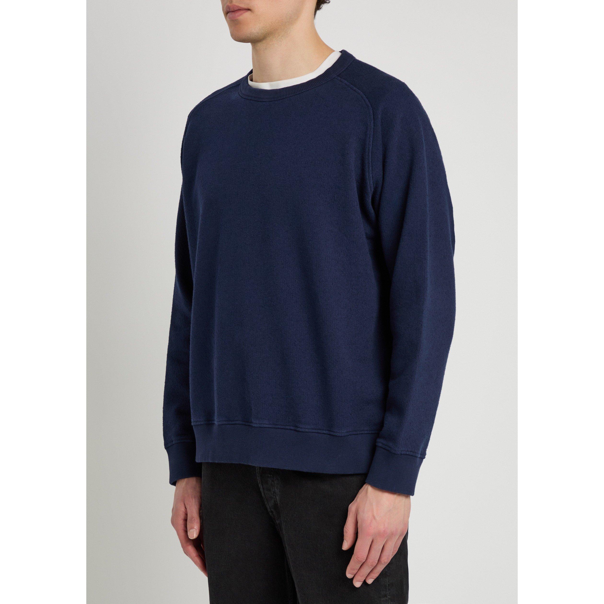NAVY - YMC - Men's Textured Cotton Crew Sweatshirt - 2