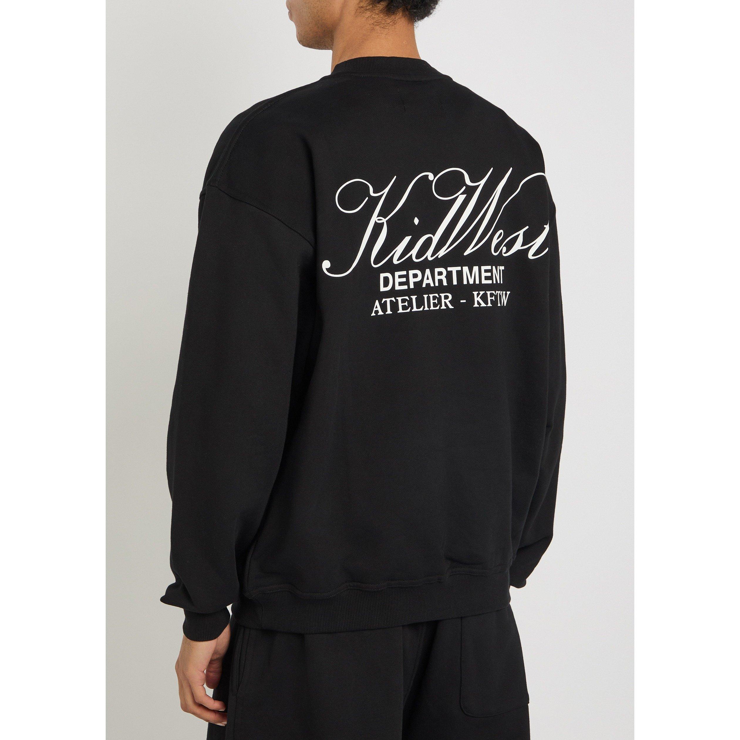 BLACK - Kidwest - Men's Script Crew Cotton Sweatshirt - 3
