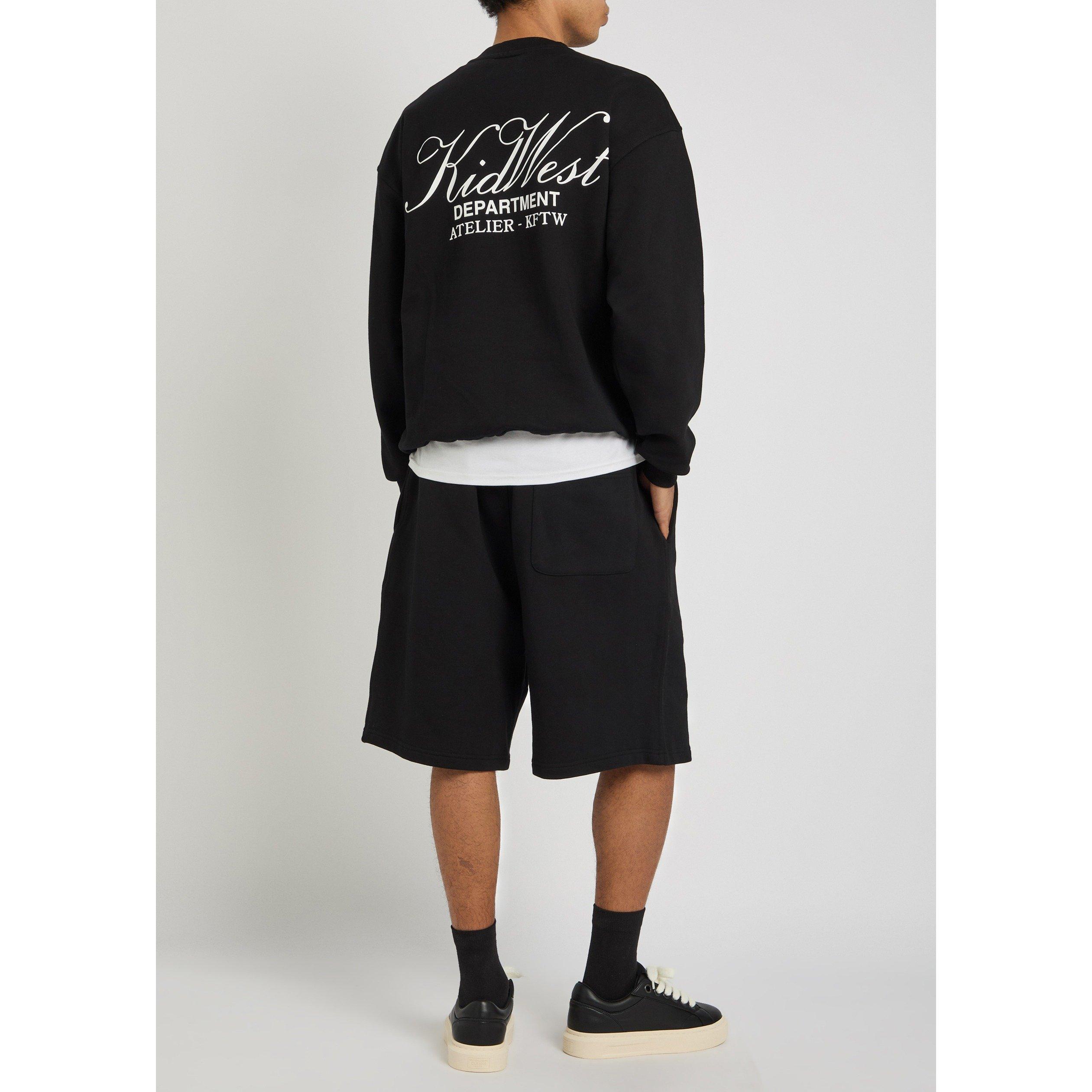 BLACK - Kidwest - Men's Script Crew Cotton Sweatshirt - 5