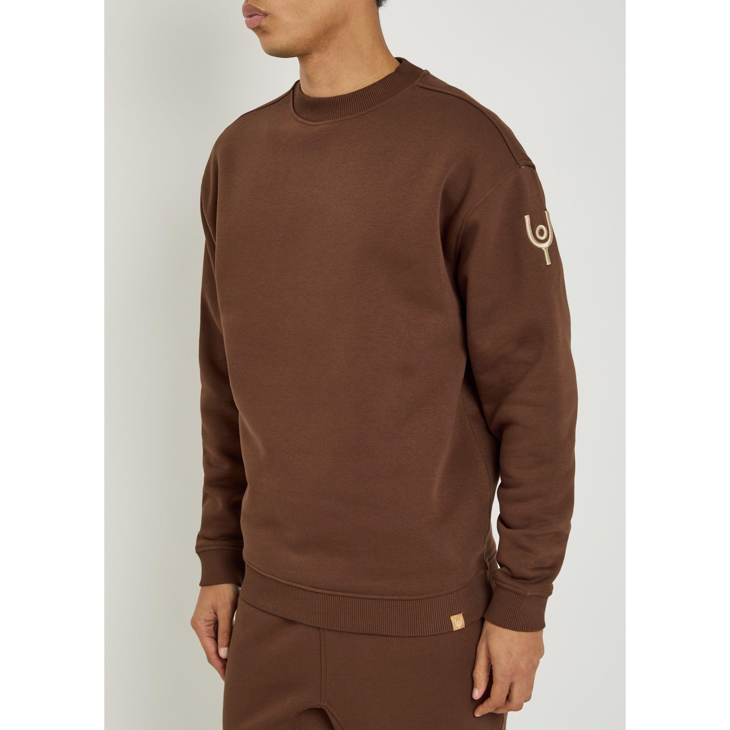 BROWN - Now You Live - Men's Peatling Cotton Oversized-Fit Sweatshirt - 2