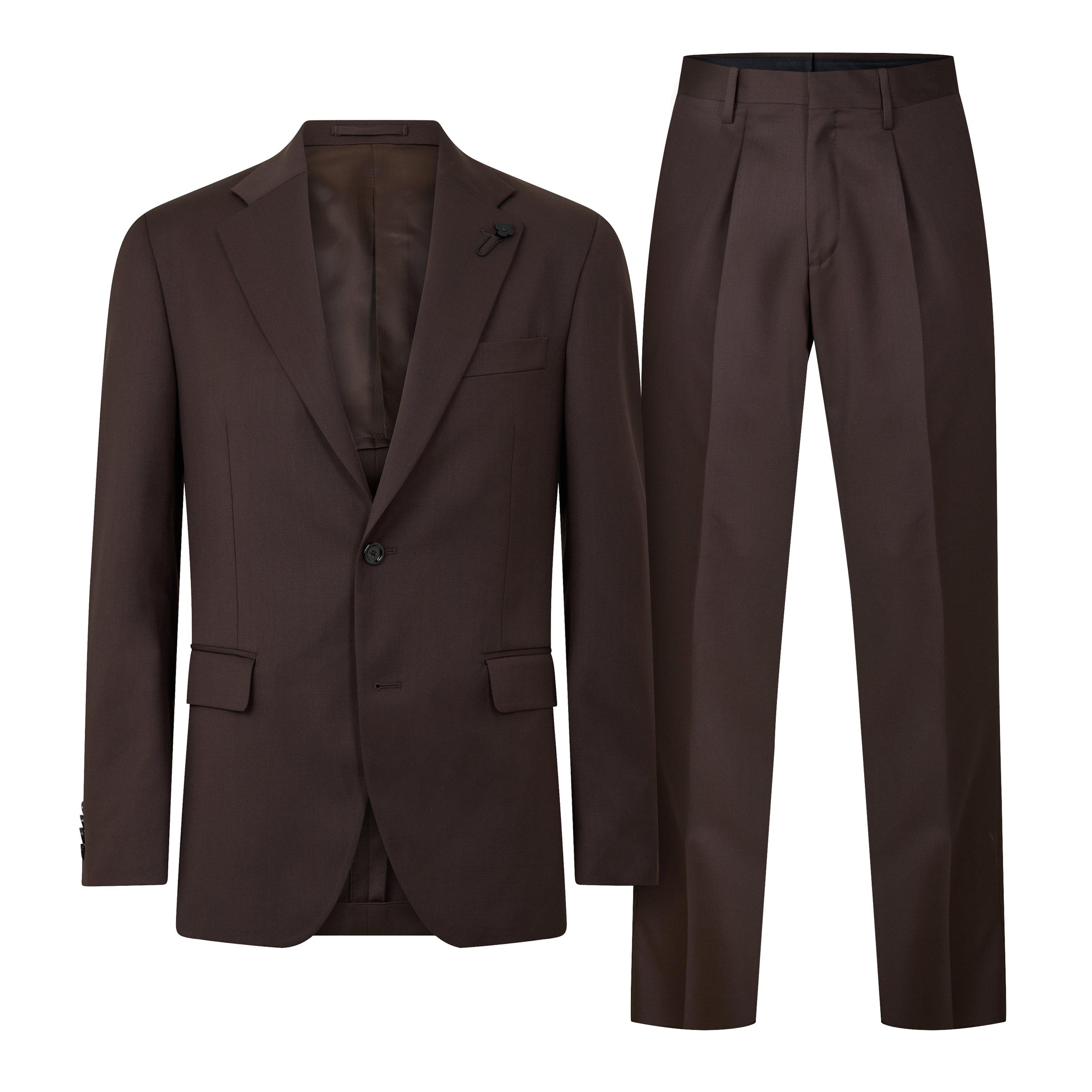 BROWN - Lardini - Men's Notch Lapel Suit Jacket - 1