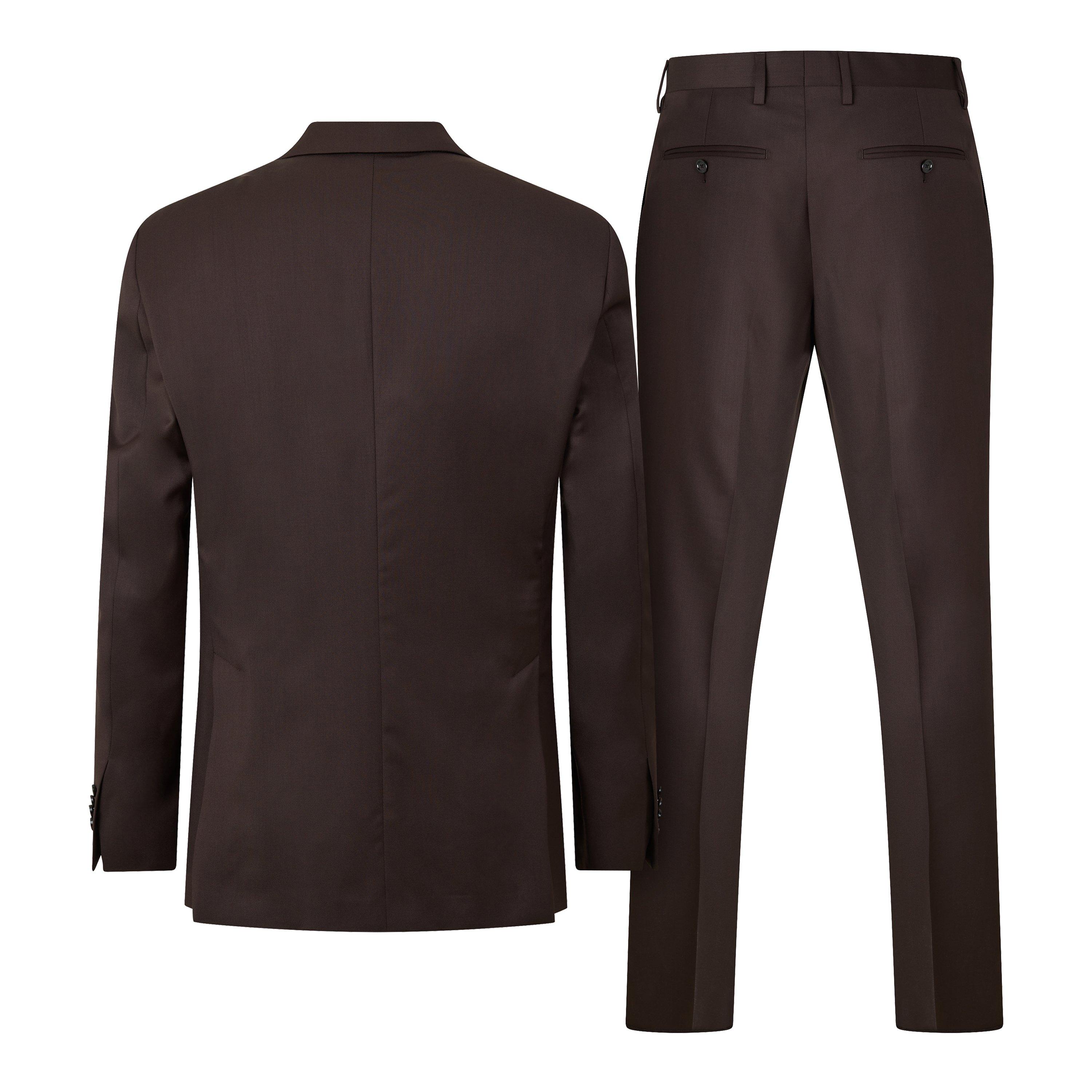BROWN - Lardini - Men's Notch Lapel Suit Jacket - 2
