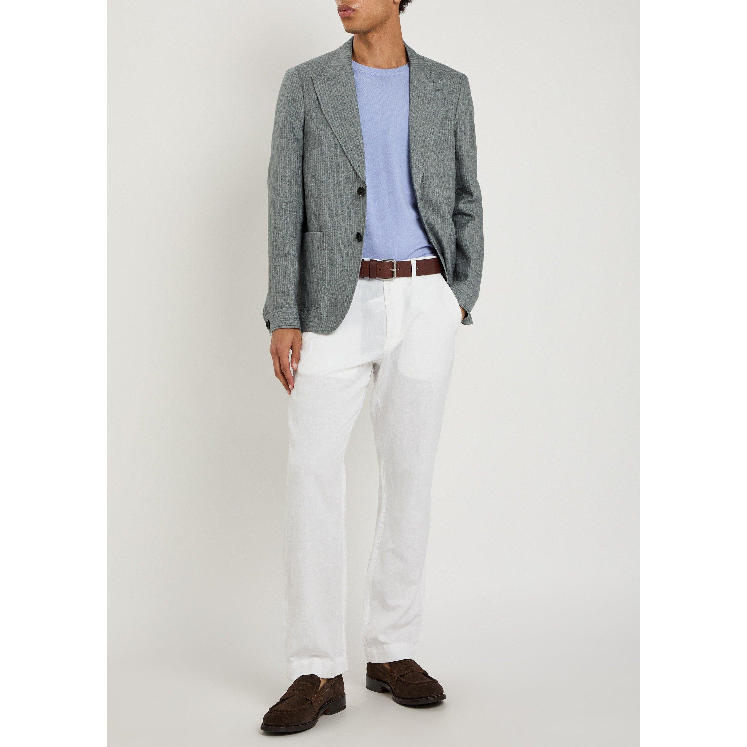 GREY - Oliver Spencer - Men's Pinstripe Cotton Suit Jacket - 5
