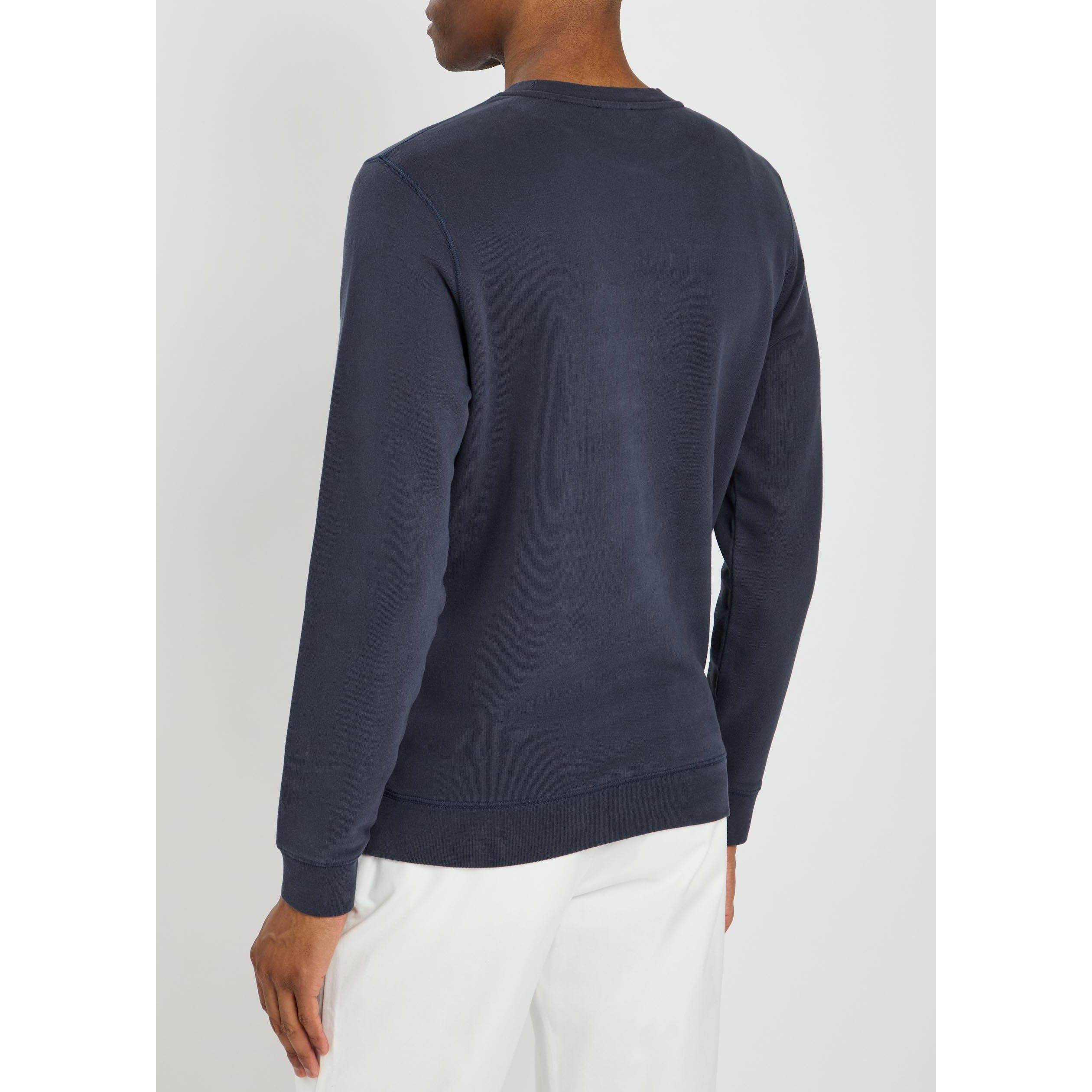 NAVY - Sunspel - Men's Cotton Crew-Neck Sweatshirt - 3