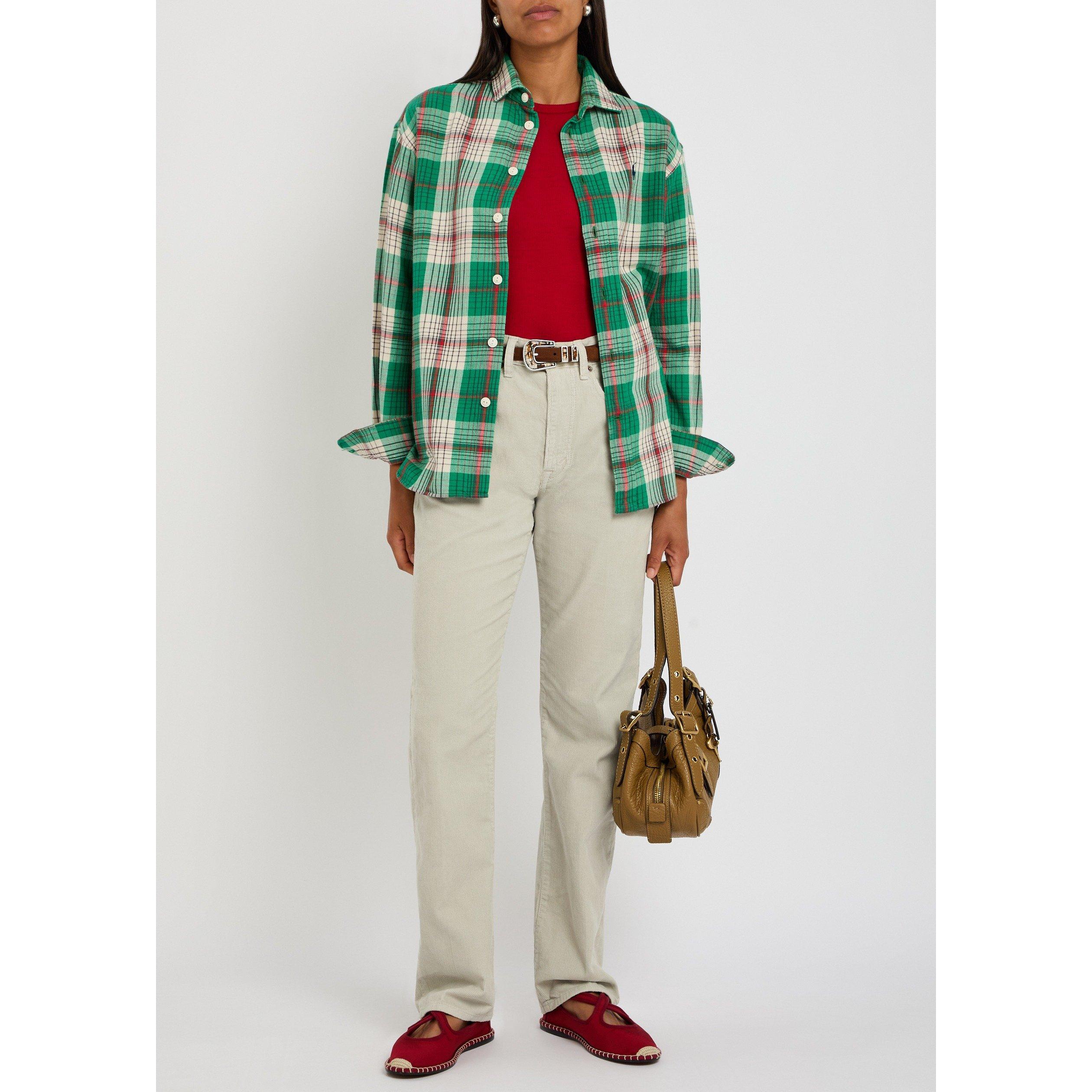 LIGHT GREY - Polo Ralph Lauren - Women's Cotton Straight Leg Corduroy Trousers - 5
