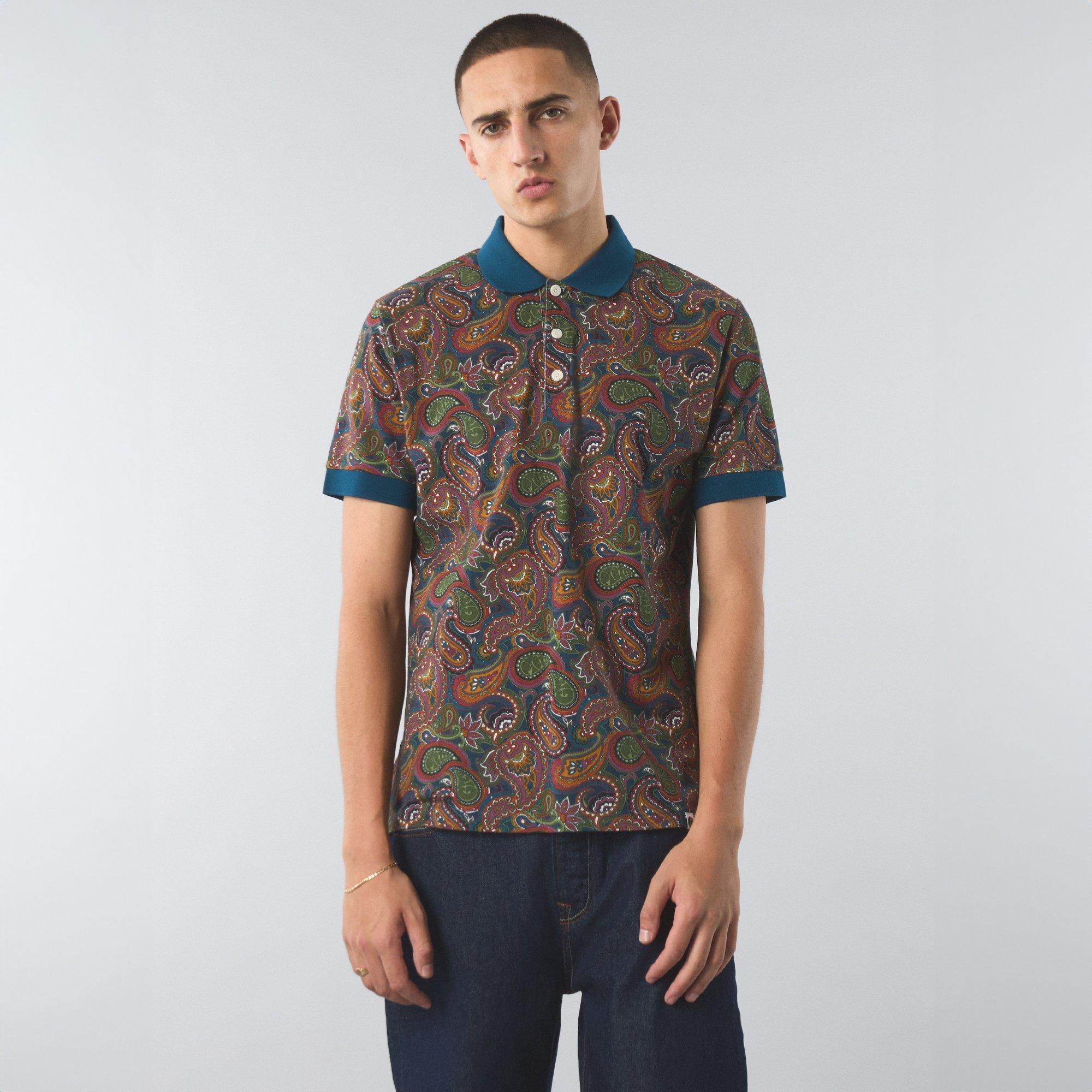 Pretty Green Men's Paisley Short-Sleeve Polo Shirt | Cruise Fashion