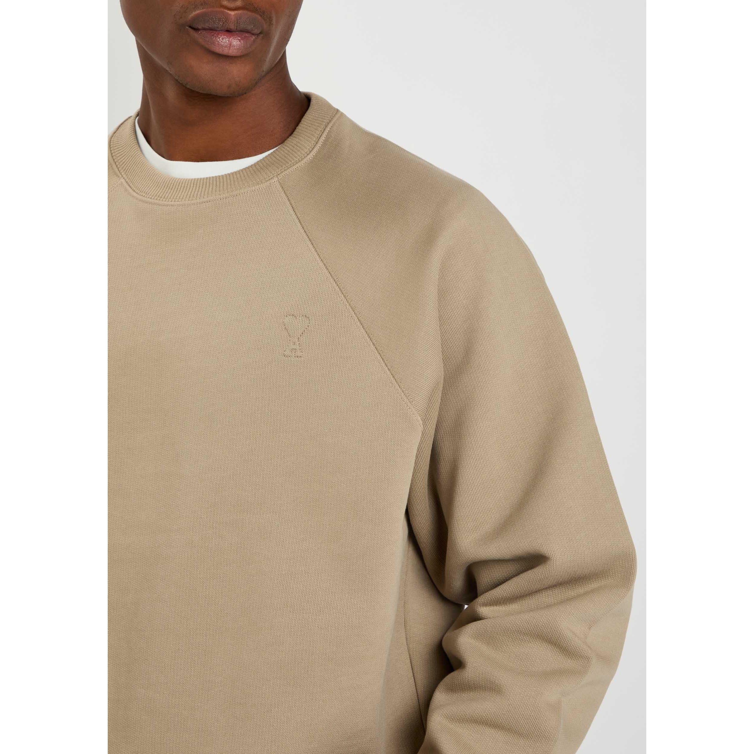 BEIGE - AMI Paris - Men's ADC Tonal Embroidered Crew-Neck Sweatshirt - 4