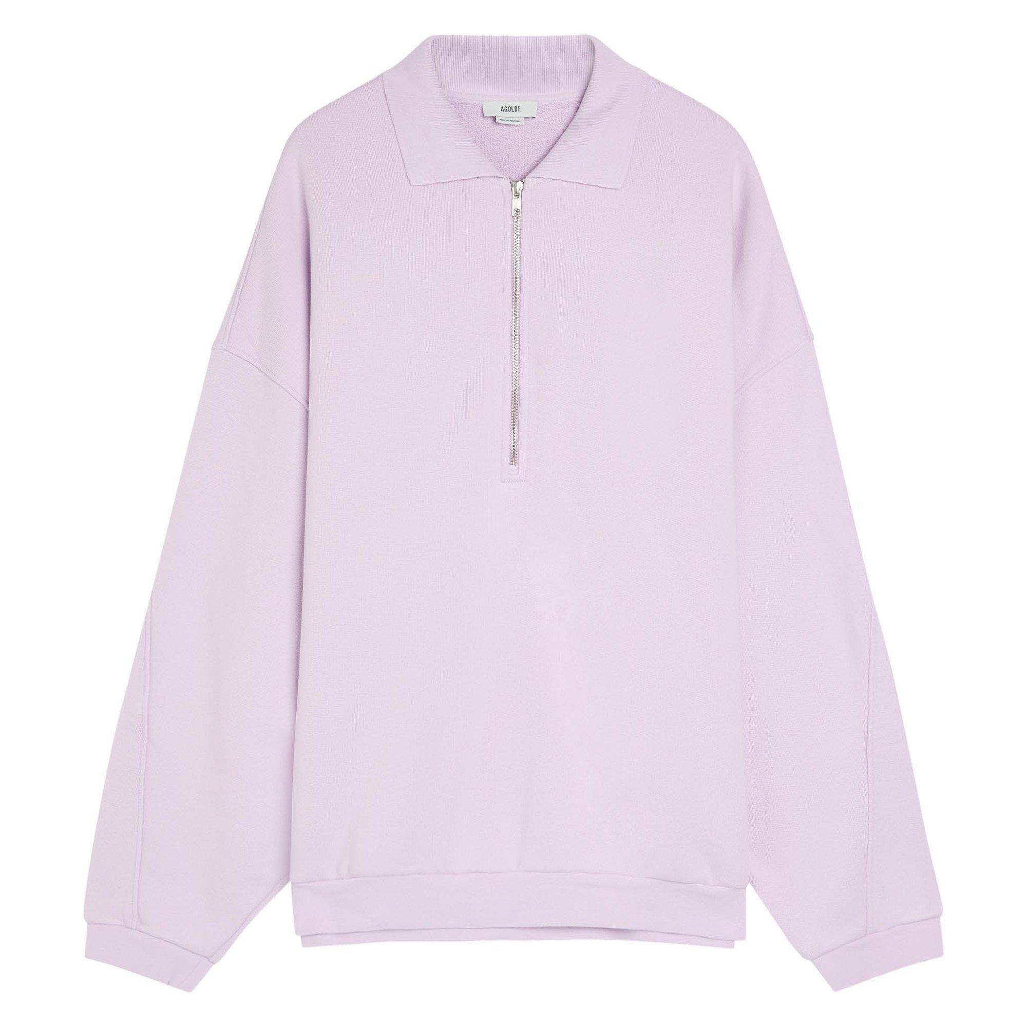 PINK - Agolde - AGOLDE PACE 1/4 POLO SWTSHIRT - 1