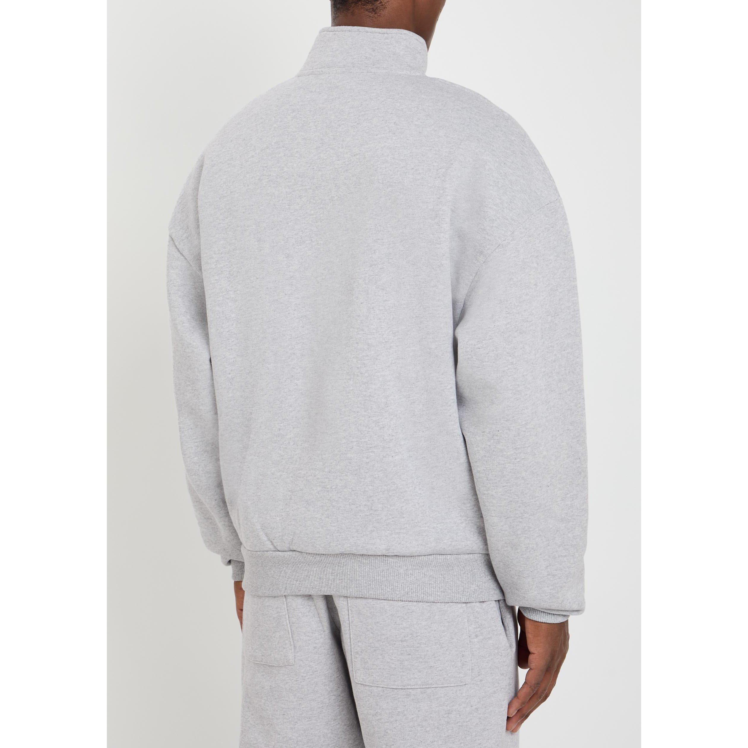 GREY - MKI MIYUKI ZOKU - Men's Uniform Quarter-Zip Cotton Sweatshirt - 3