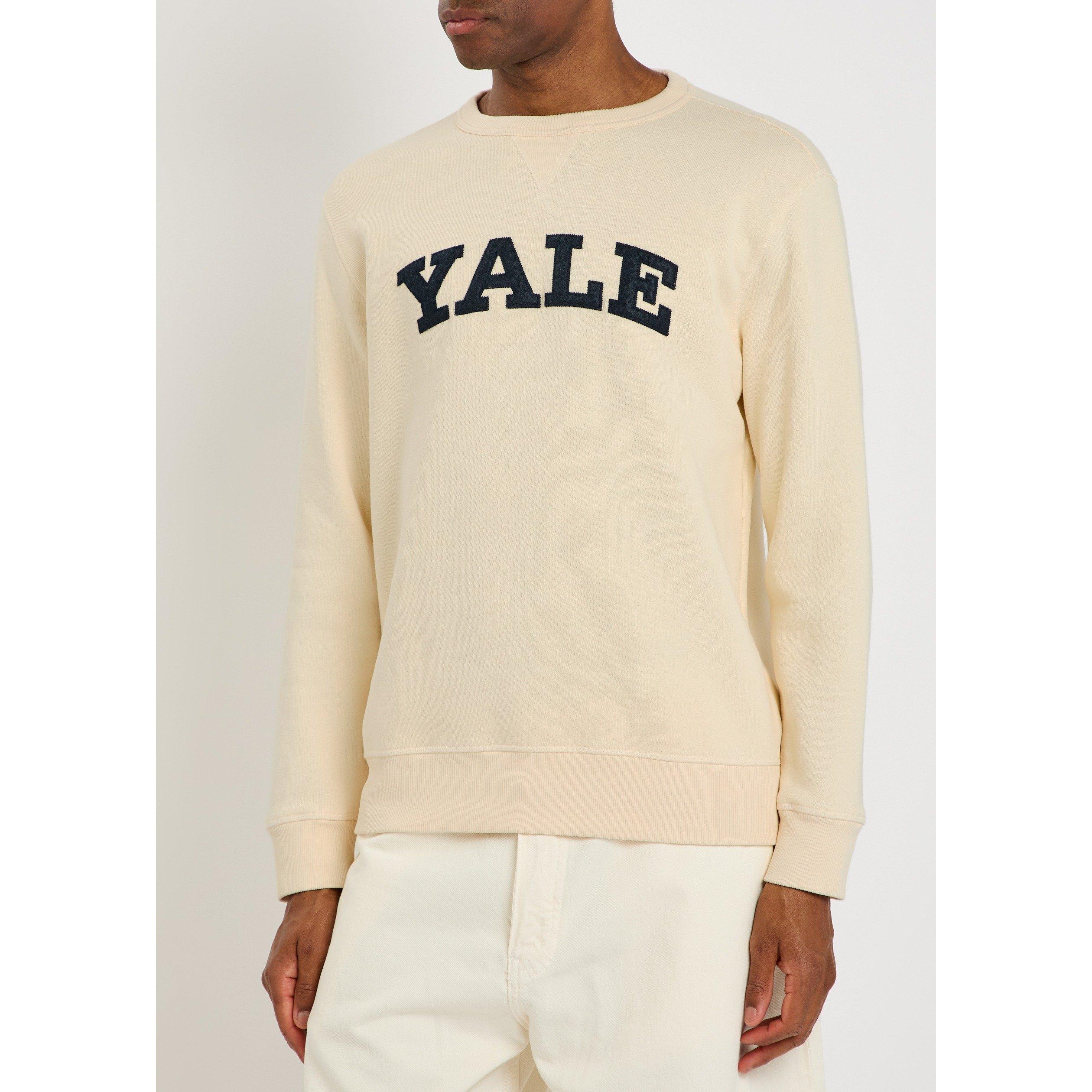 CREAM - Gant - Men's Yale Cotton Crew-Neck Sweatshirt - 2