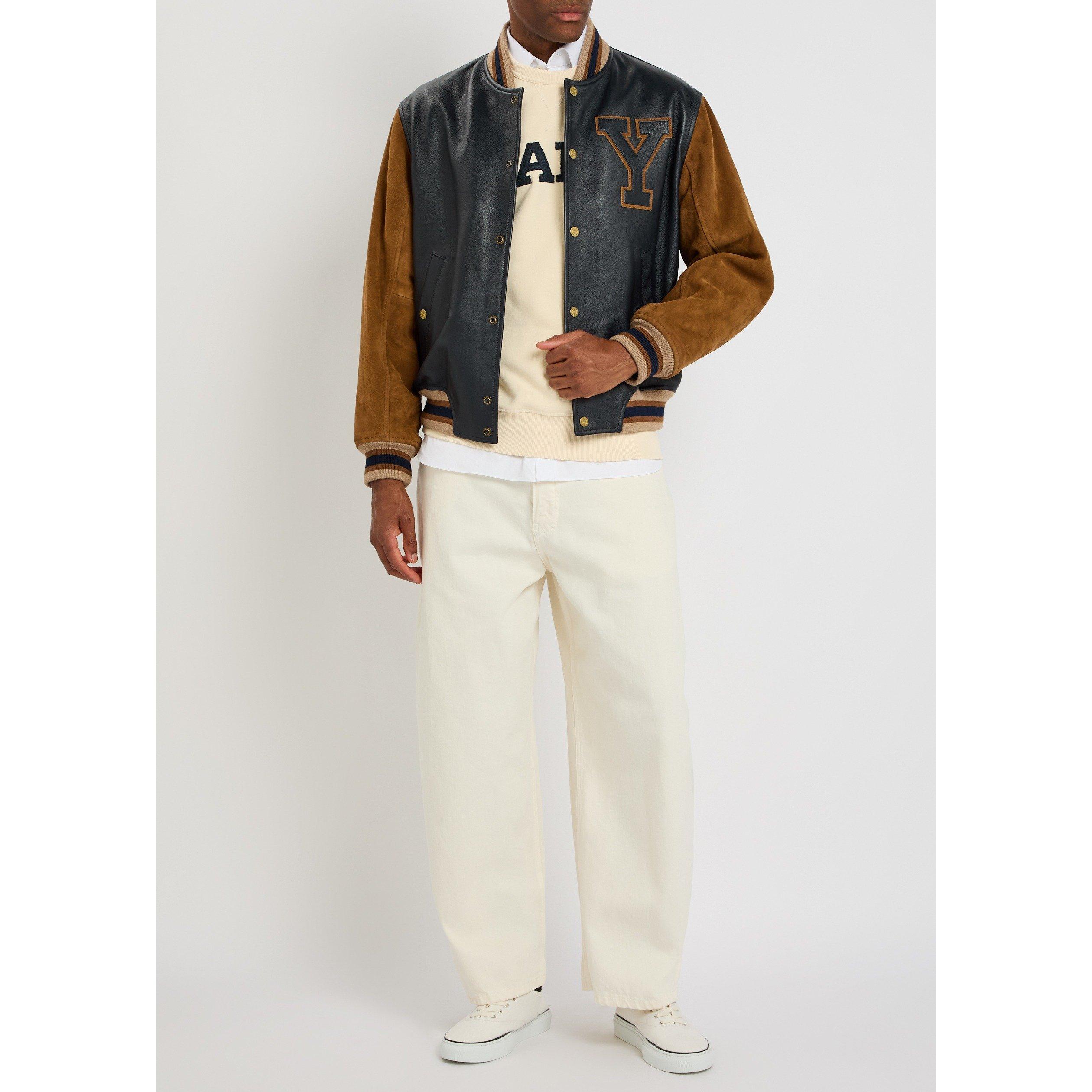CREAM - Gant - Men's Yale Cotton Crew-Neck Sweatshirt - 5