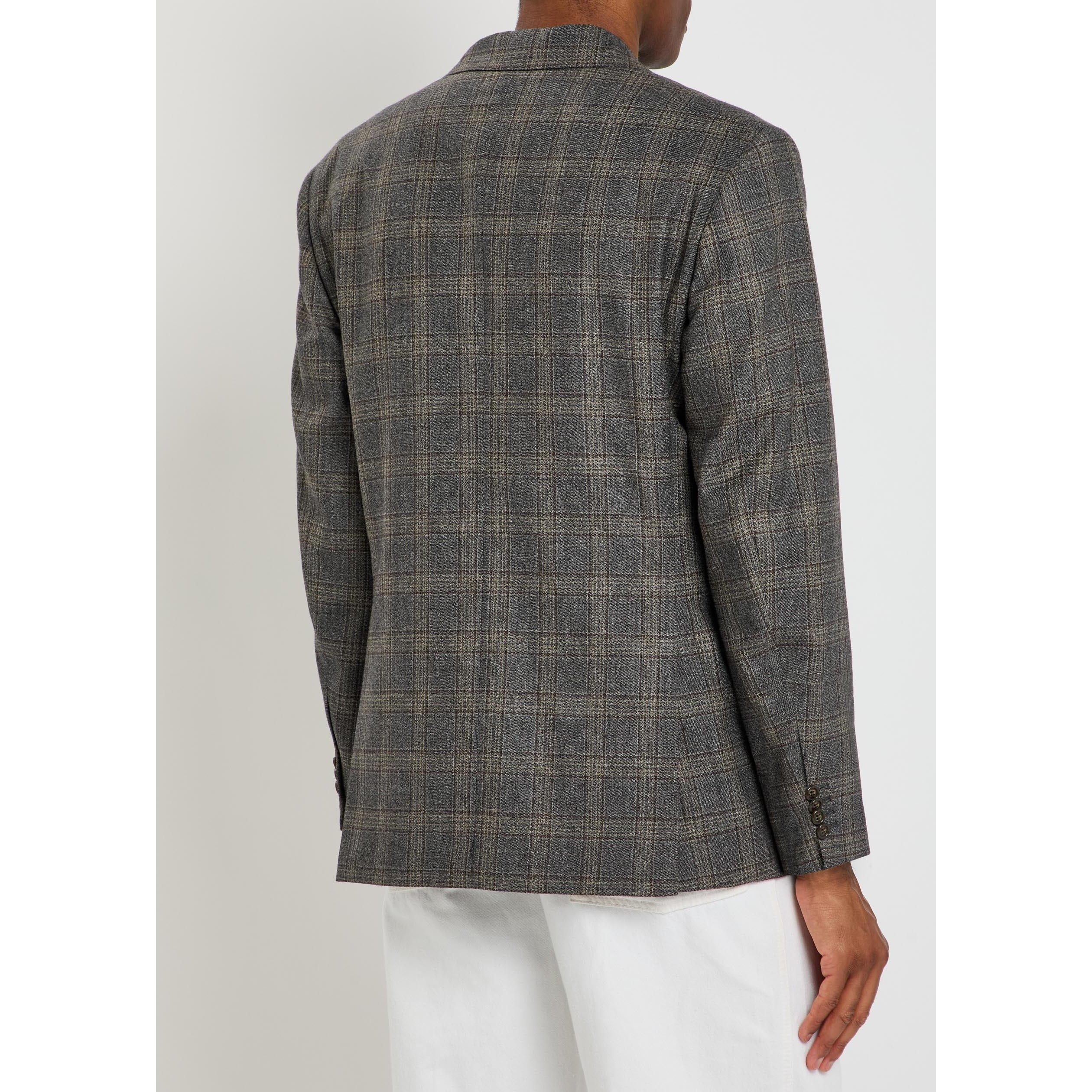 DARK GREY - Gant - Men's Check Wool Suit Jacket - 3