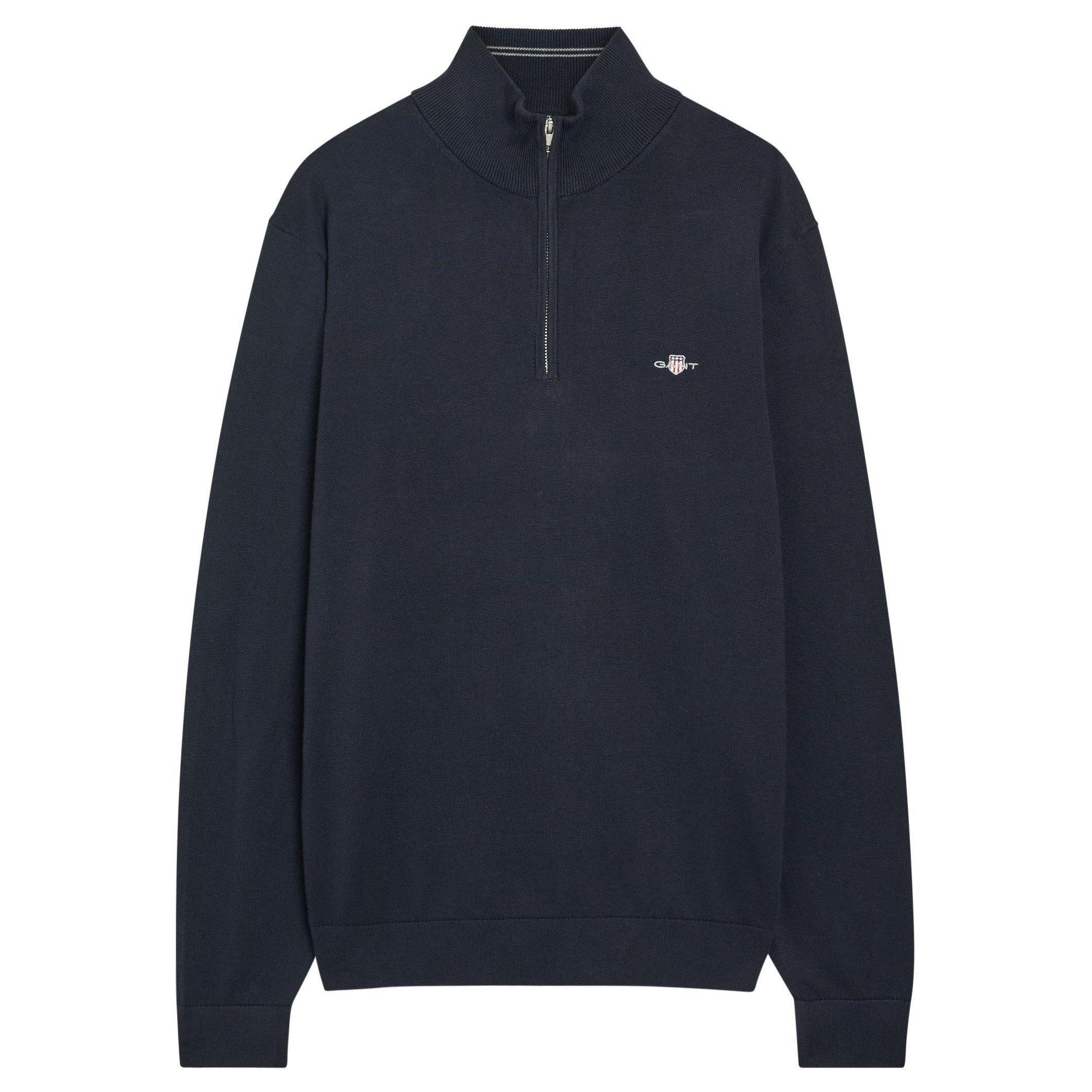 NAVY - Gant - GANT 1/4 ZIP SWEAT