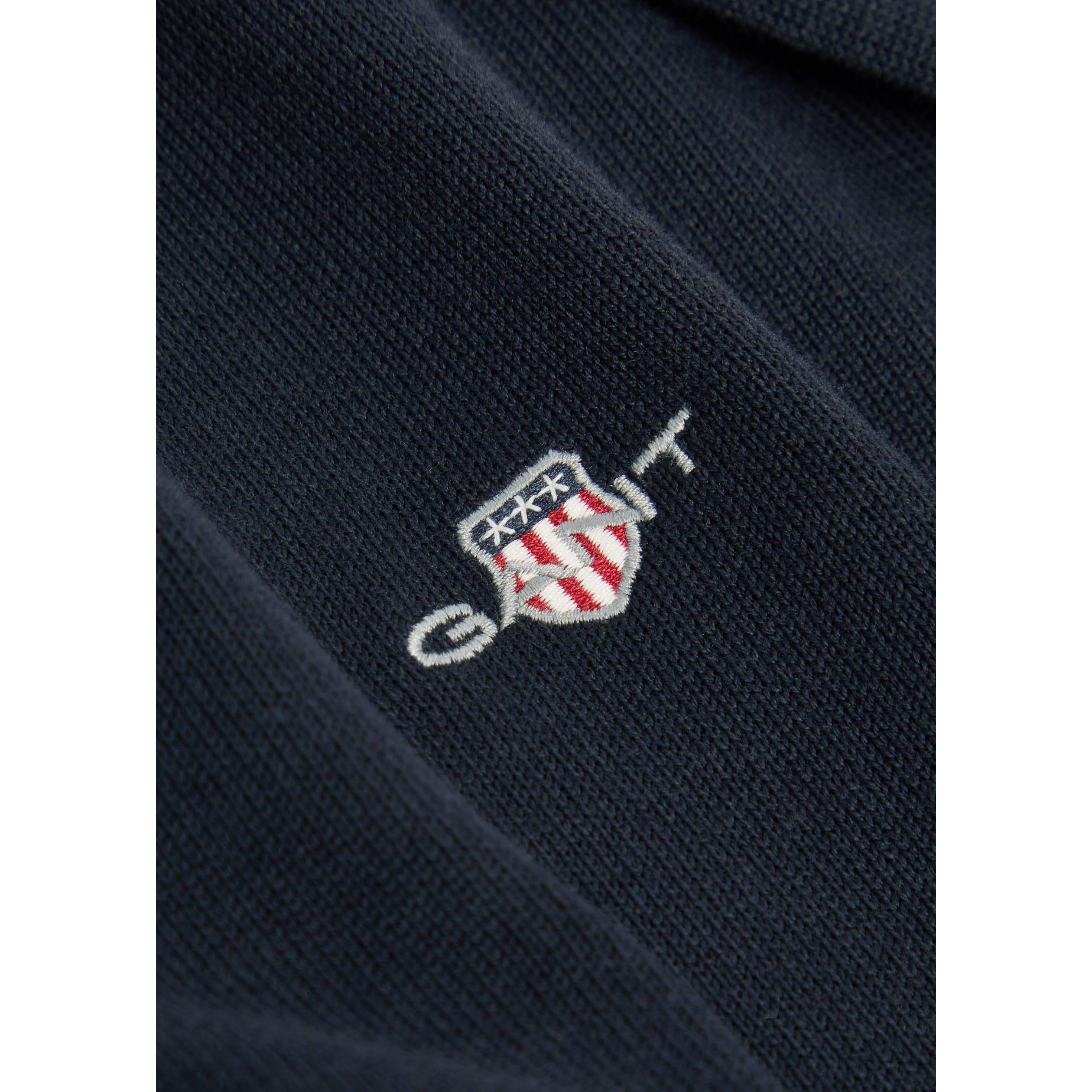 NAVY - Gant - Men's Cotton 1/4-Zip Sweatshirt - 4