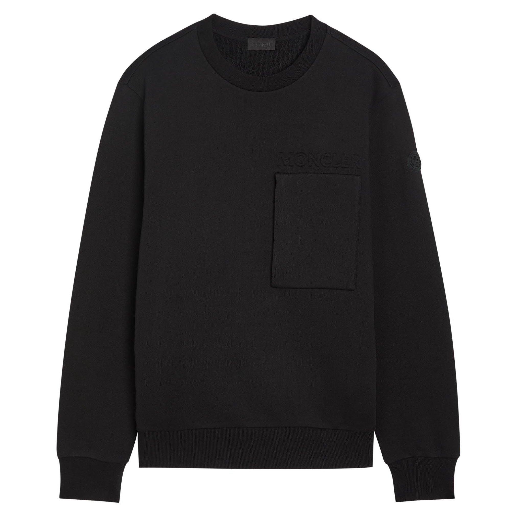 BLACK - Moncler - MON 1PKT NYLON SWEATSHIRT