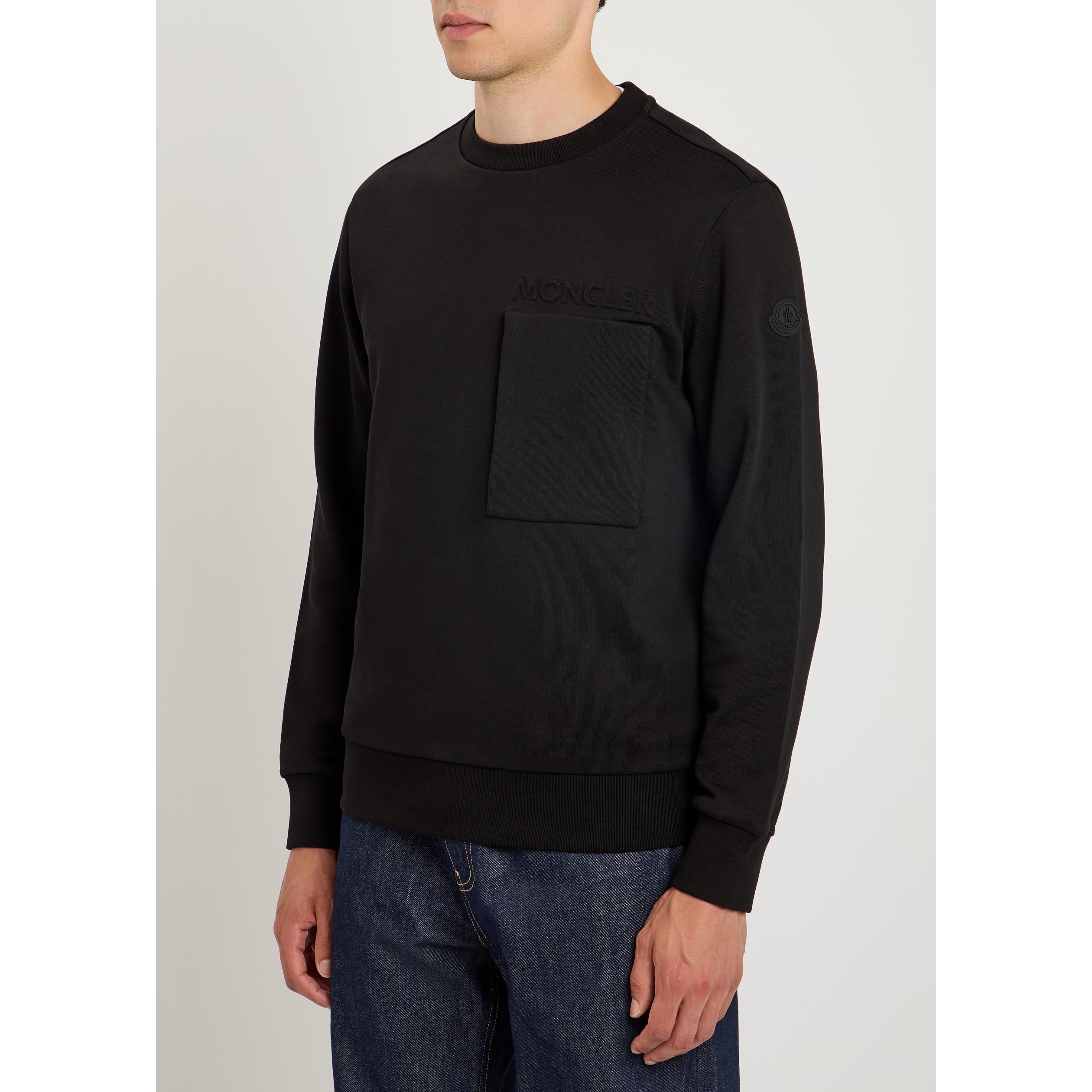BLACK - Moncler - Men's 1 Pocket Cotton Relaxed-Fit Sweatshirt - 2