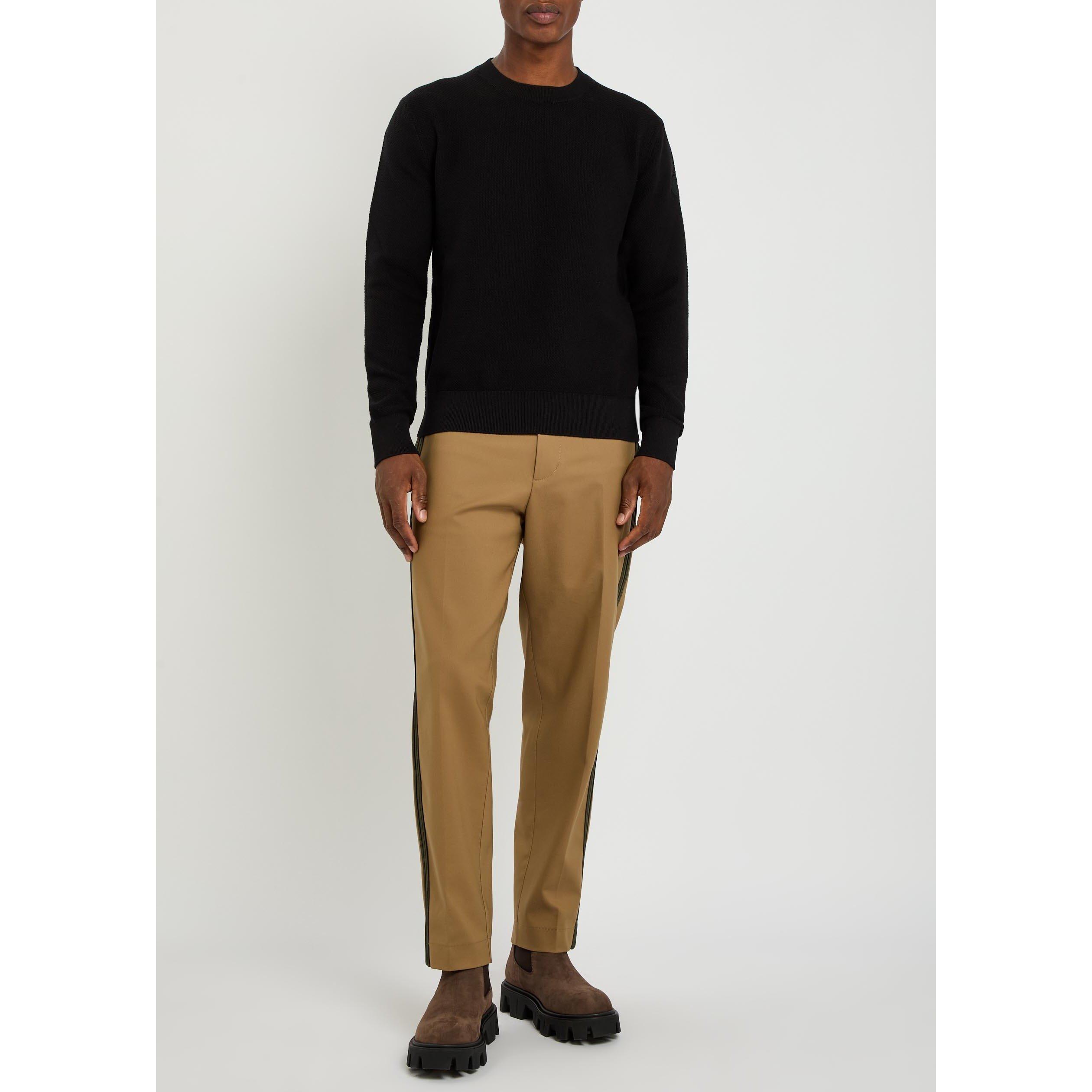 BLACK - Moncler - Men's Cotton Crew-Neck Slim-Fit Sweatshirt - 5