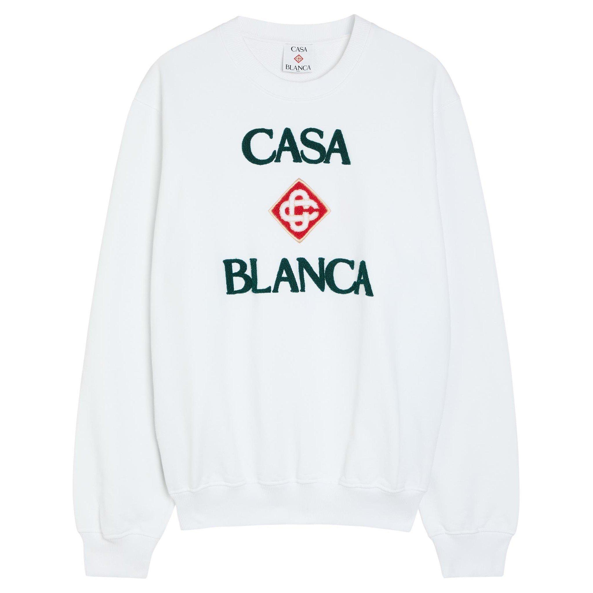 WHITE - Casablanca - CASA STACKED LOGO CREW