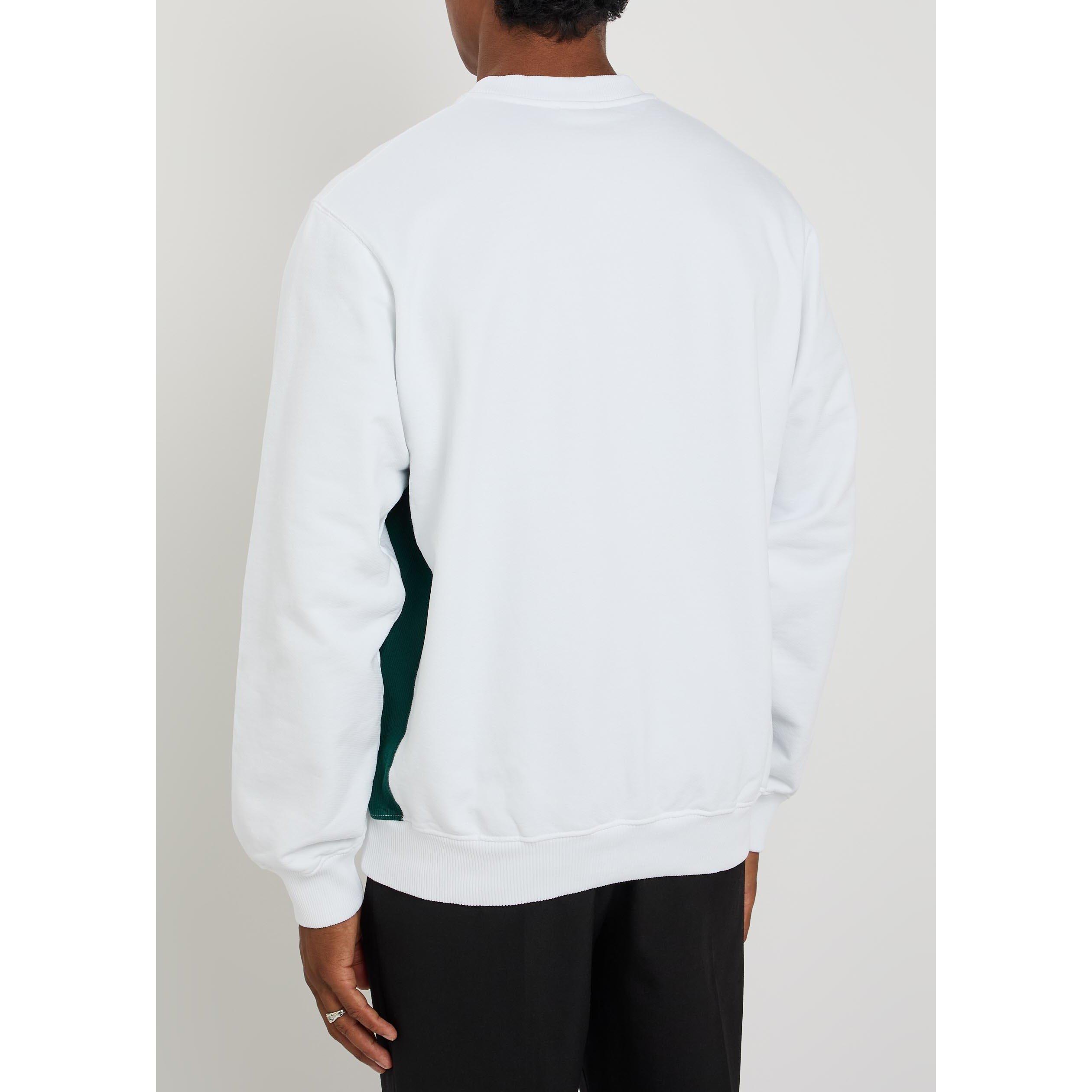 WHITE - Casablanca - Men's Casa Stacked Logo Crew Cotton Sweatshirt - 3