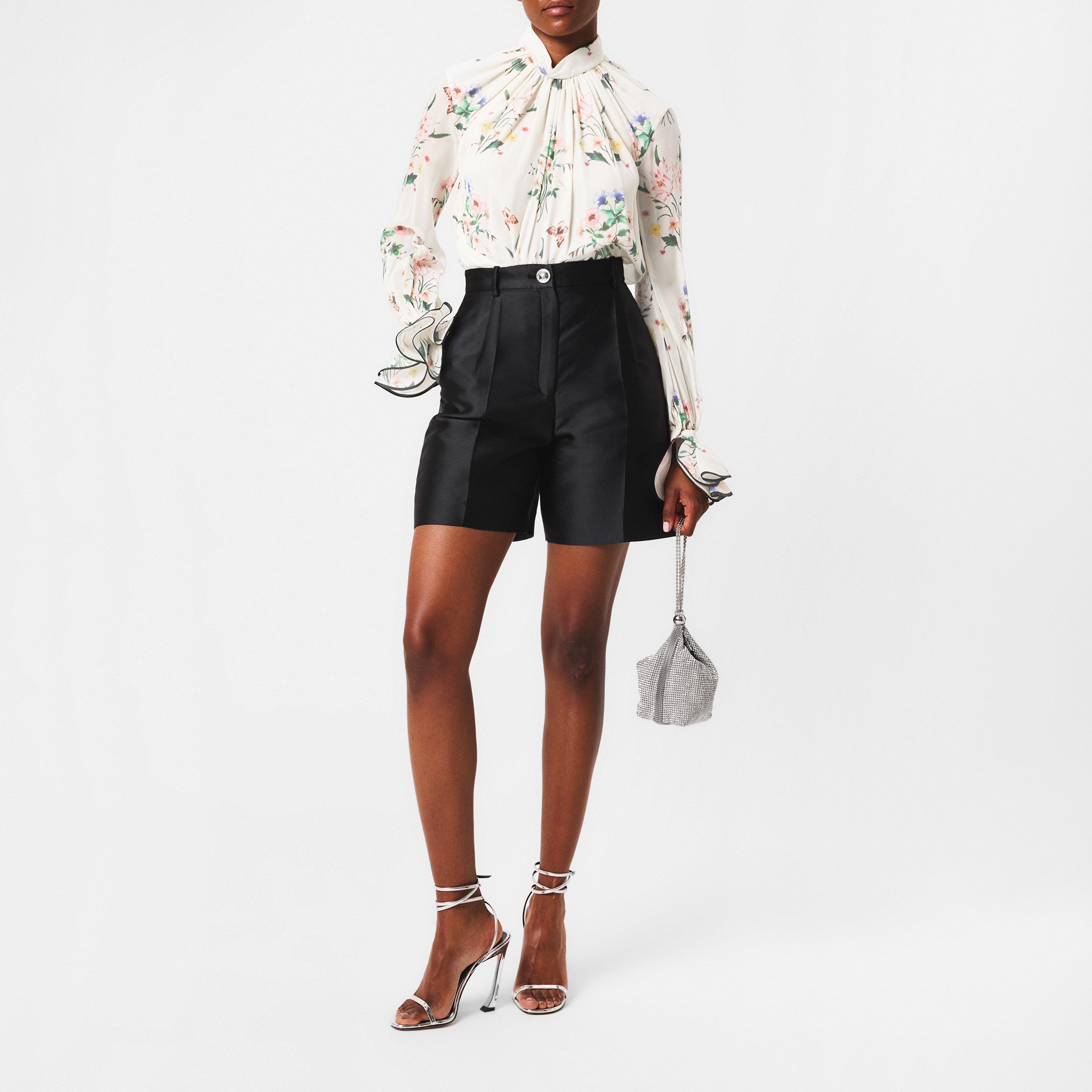 Ivory/Red - Giambattista Valli - Women's Georget Long-Sleeve Blouse - 6