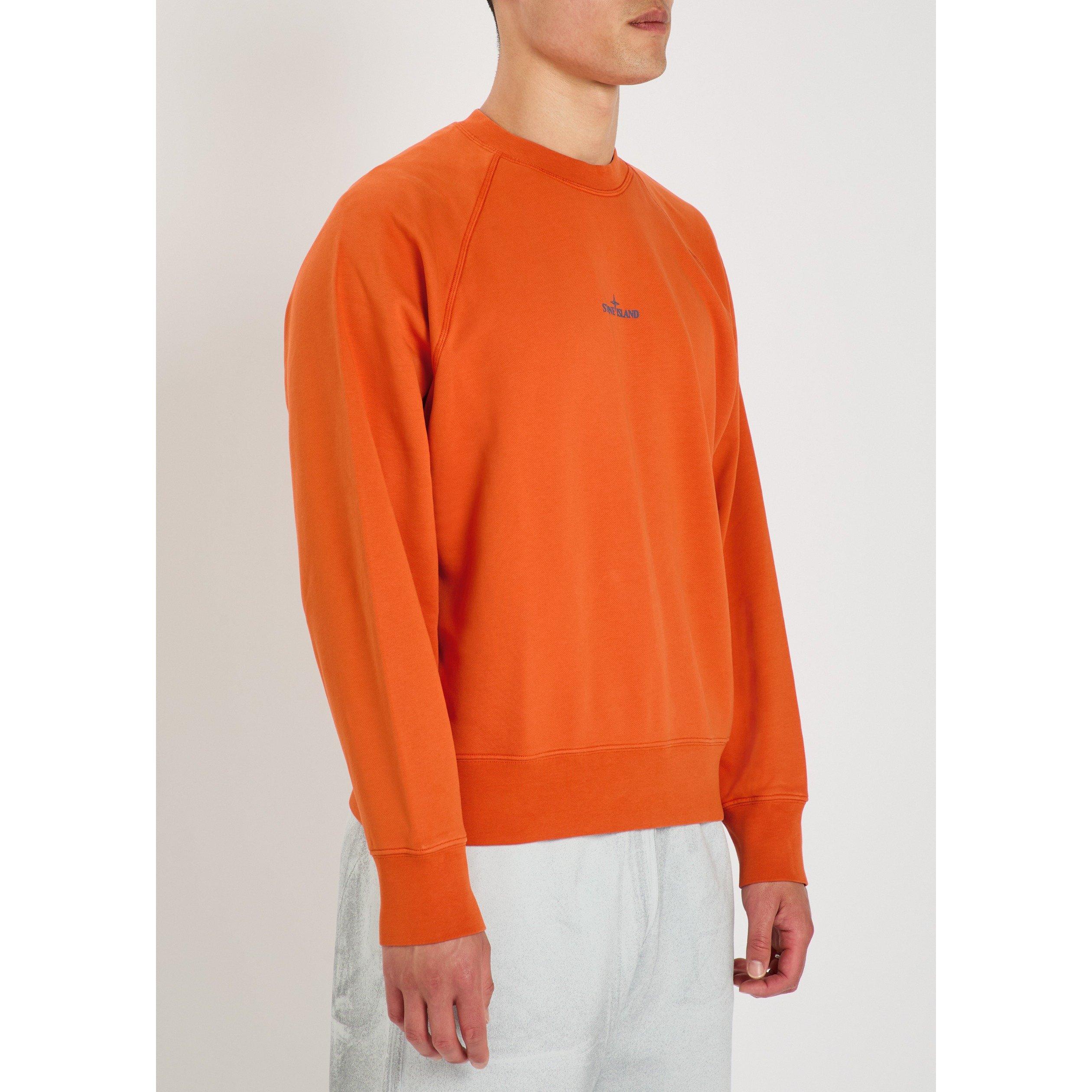 ORANGE - Stone Island - Men's Desert Print Cotton Sweatshirt - 2