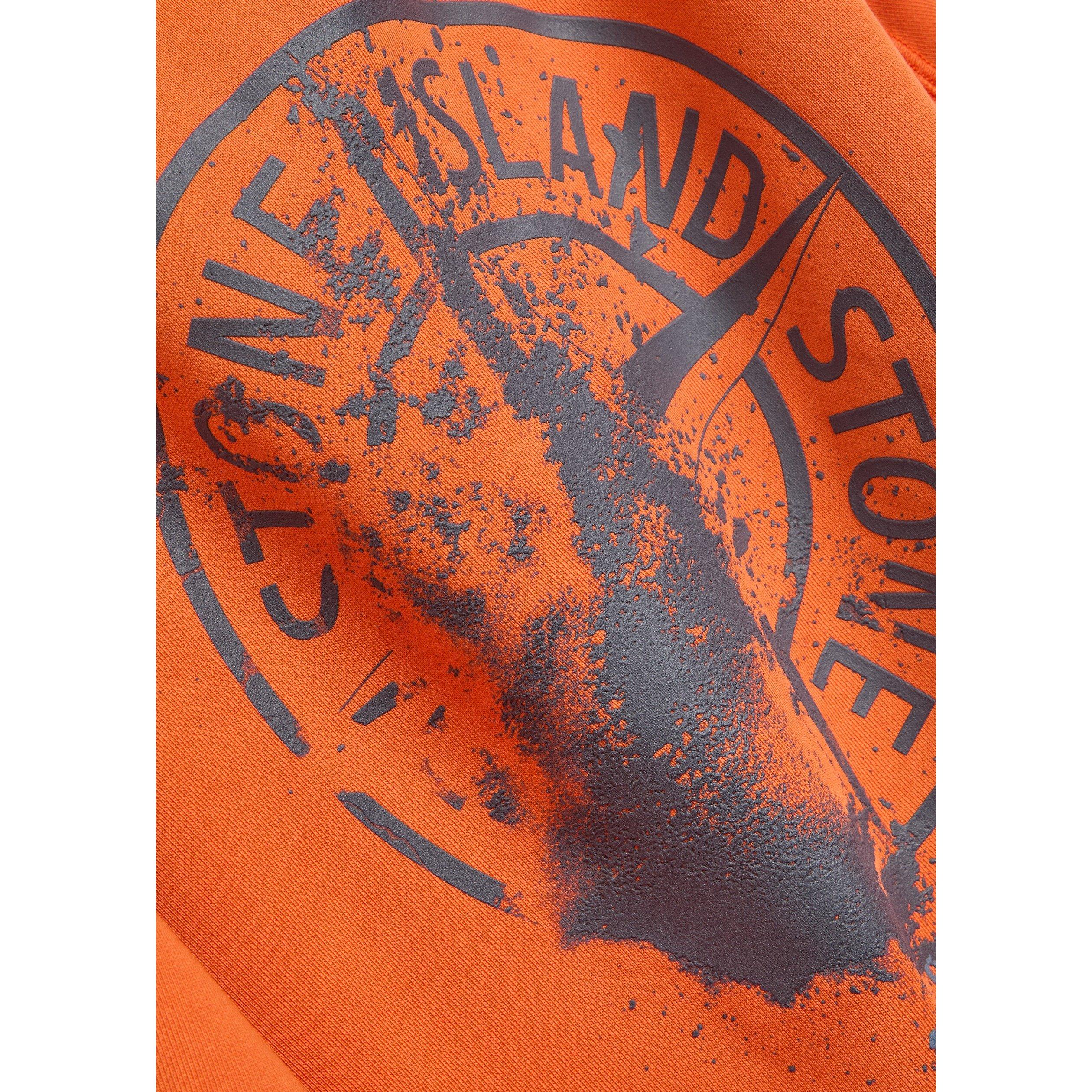 ORANGE - Stone Island - Men's Desert Print Cotton Sweatshirt - 4
