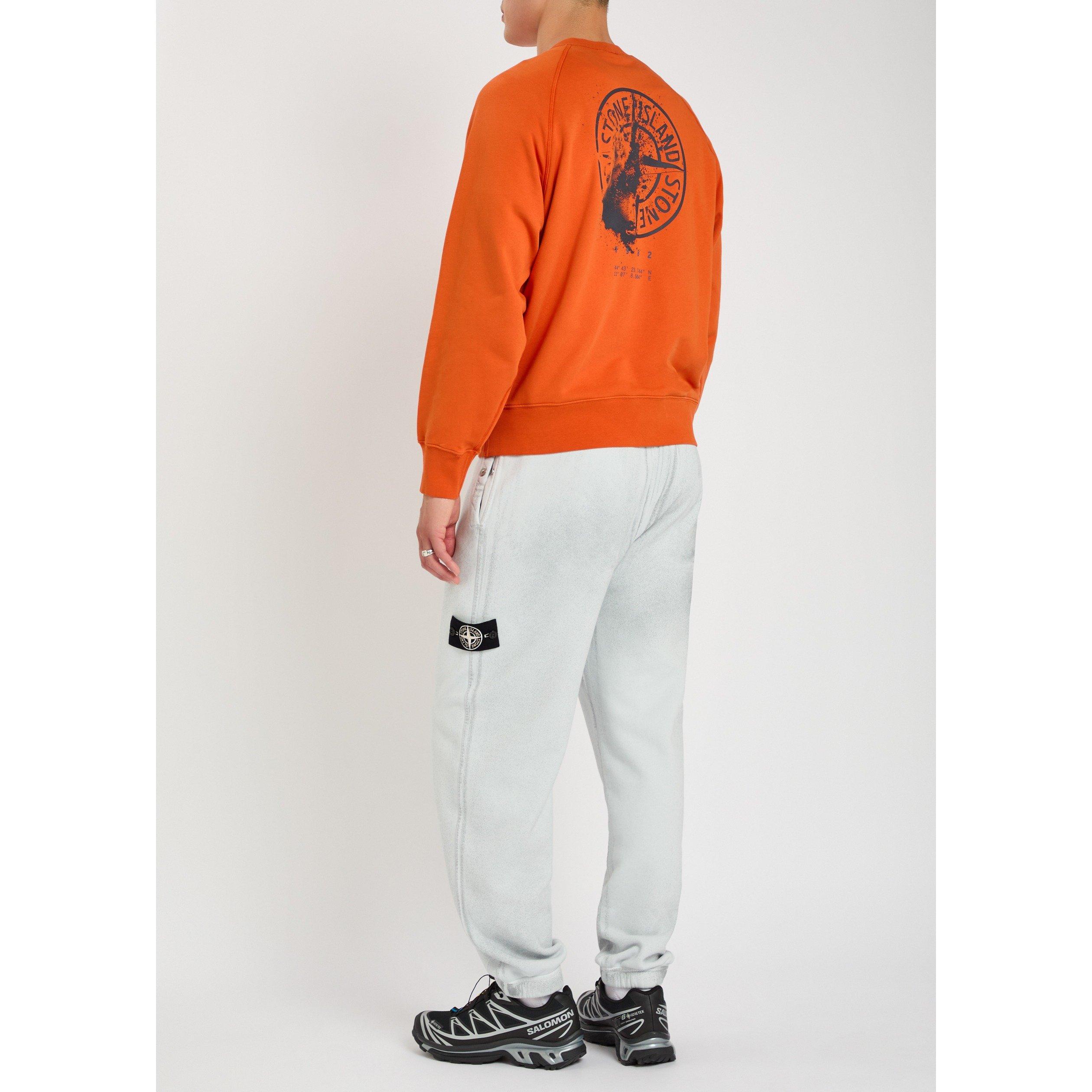 ORANGE - Stone Island - Men's Desert Print Cotton Sweatshirt - 5