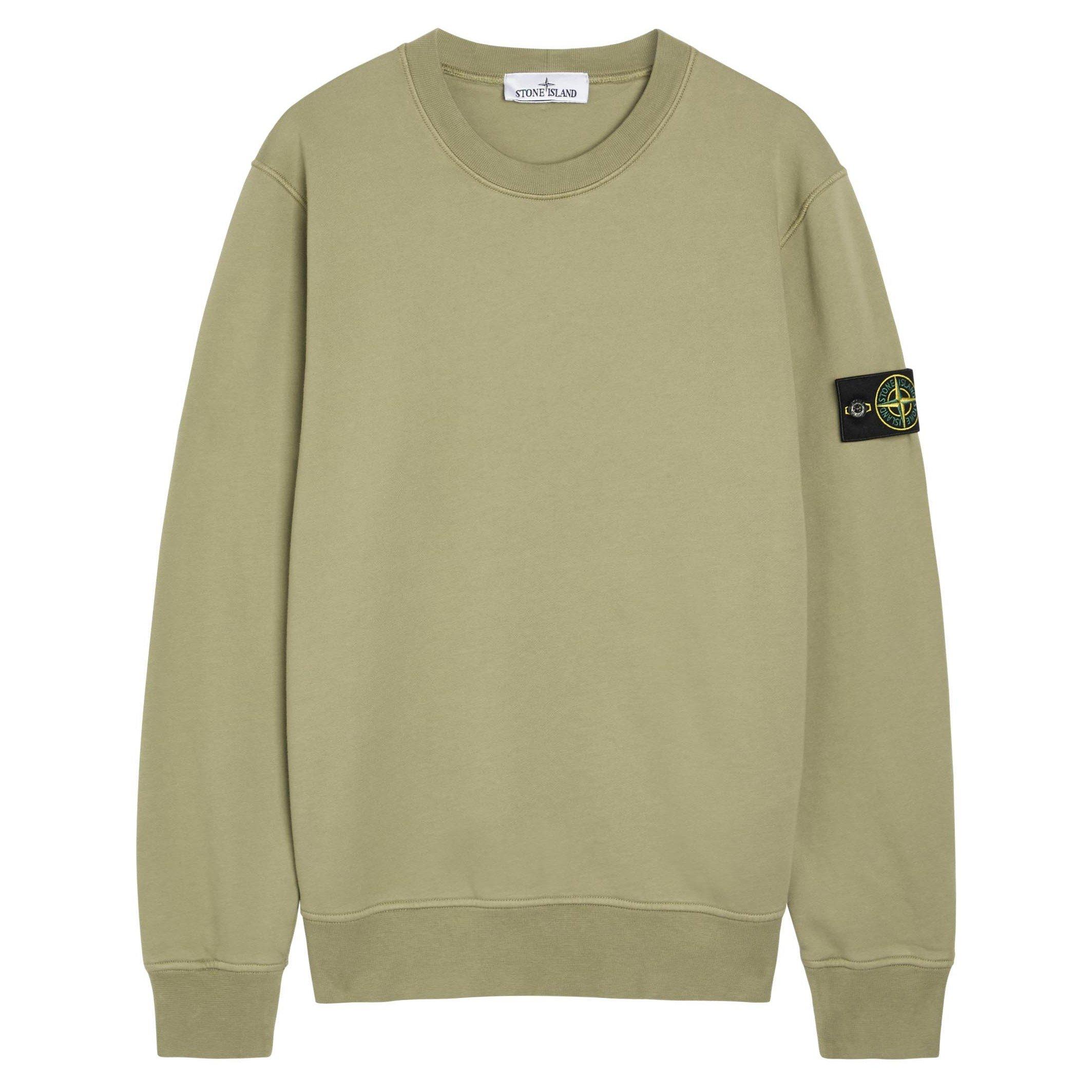 GREEN LIGHT - Stone Island - Men's SI Classic Badge Crew Cotton Sweatshirt