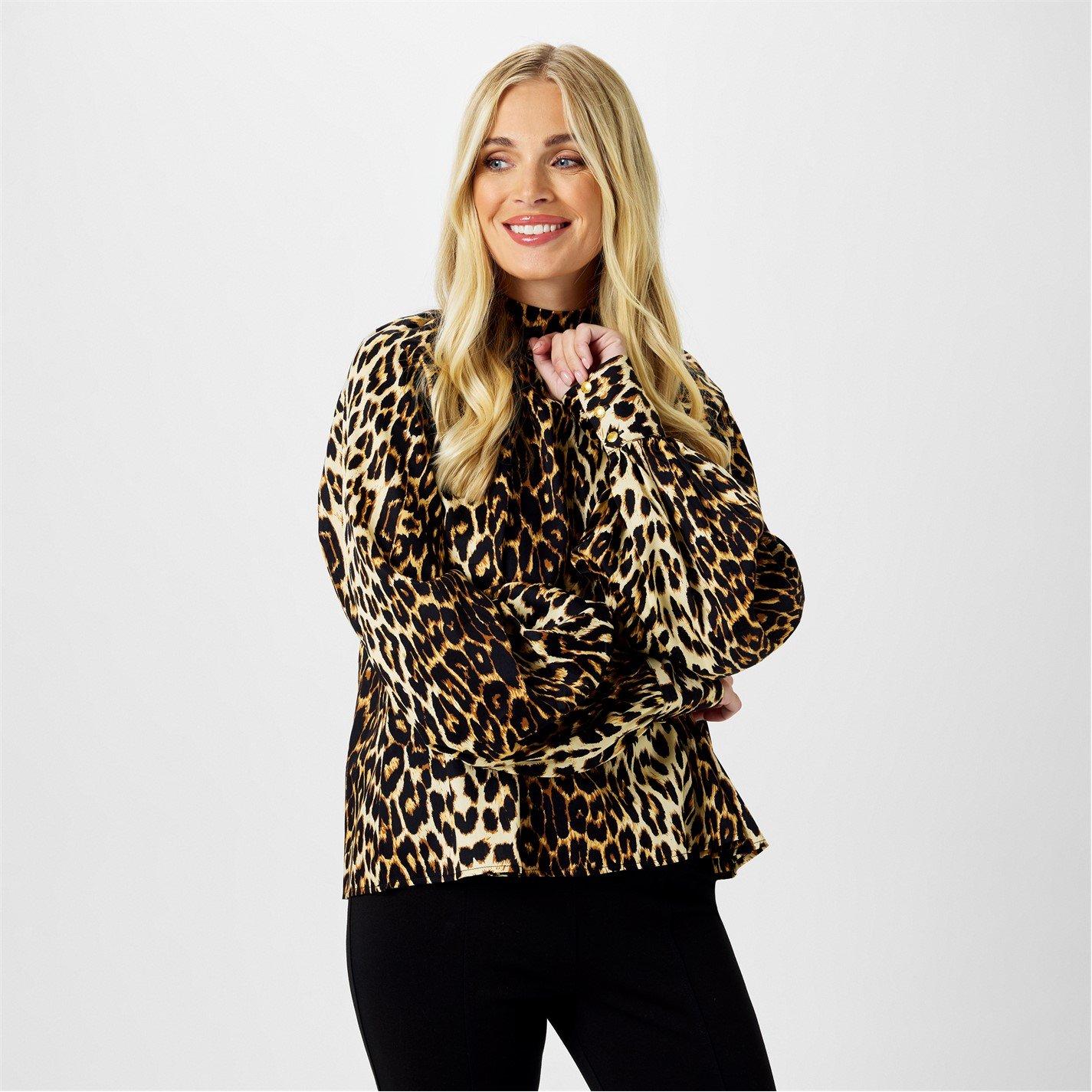 Biba Women's Balloon Blouse - Leopard - 10 (S)