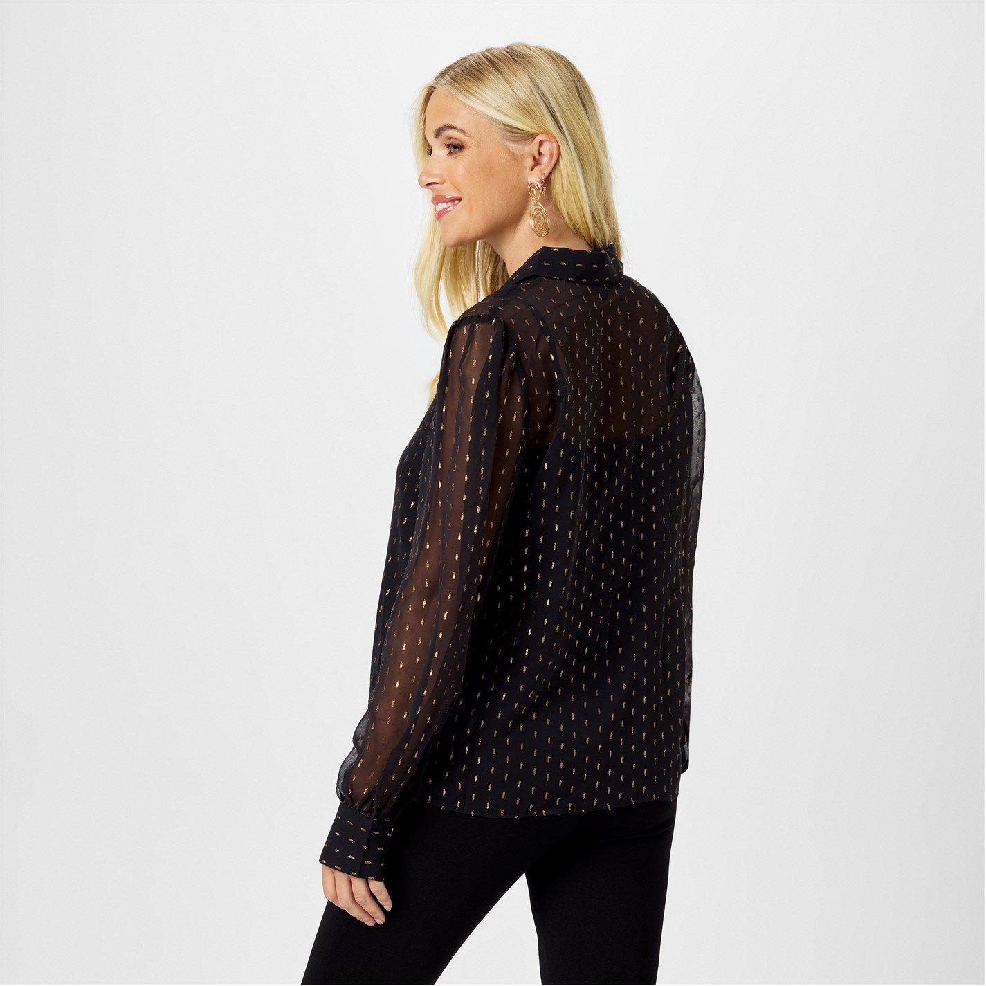 Black - Biba - Biba Metallic Shirt - 3