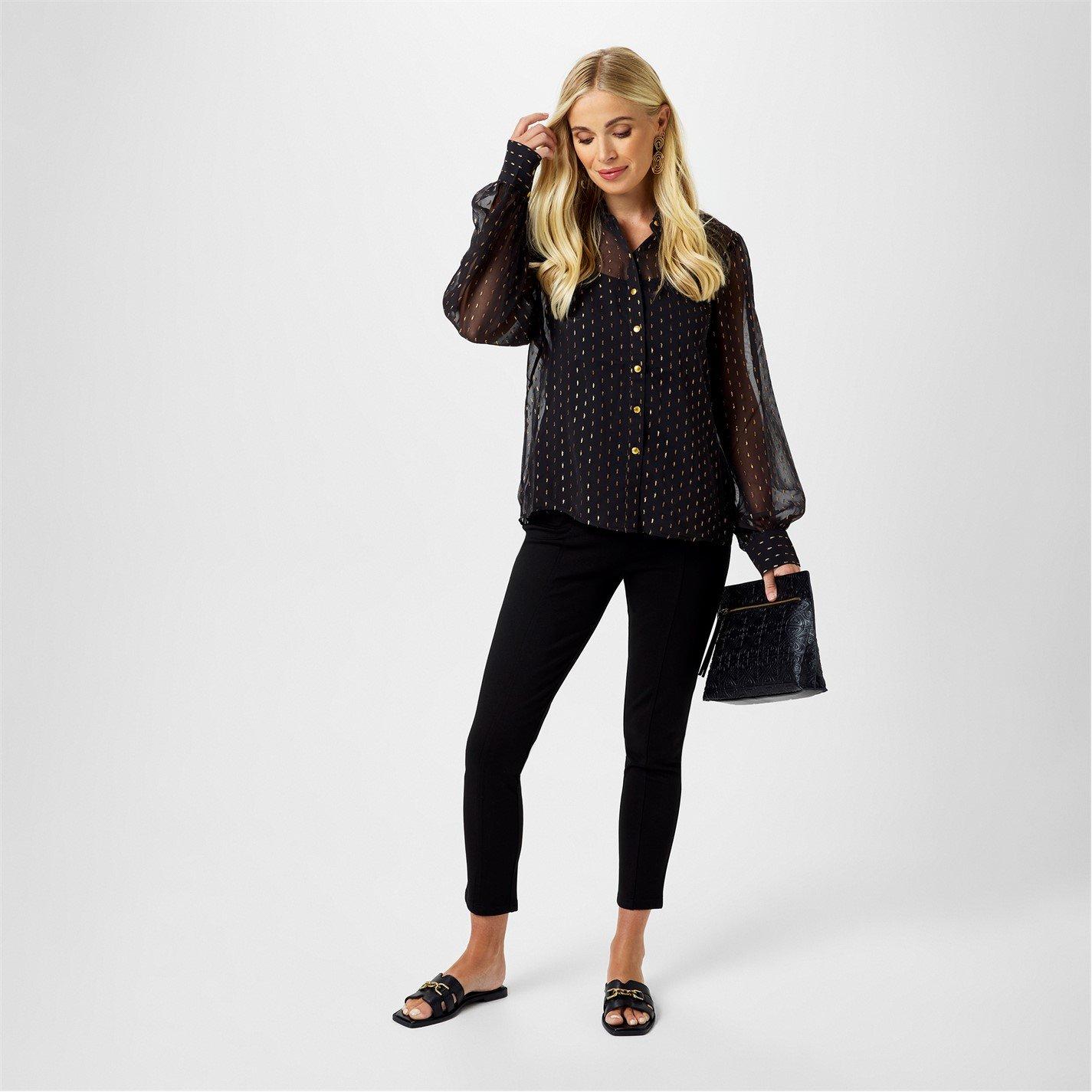 Black - Biba - Biba Metallic Shirt - 4