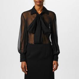 Valentino Silk-Chiffon Bow Blouse