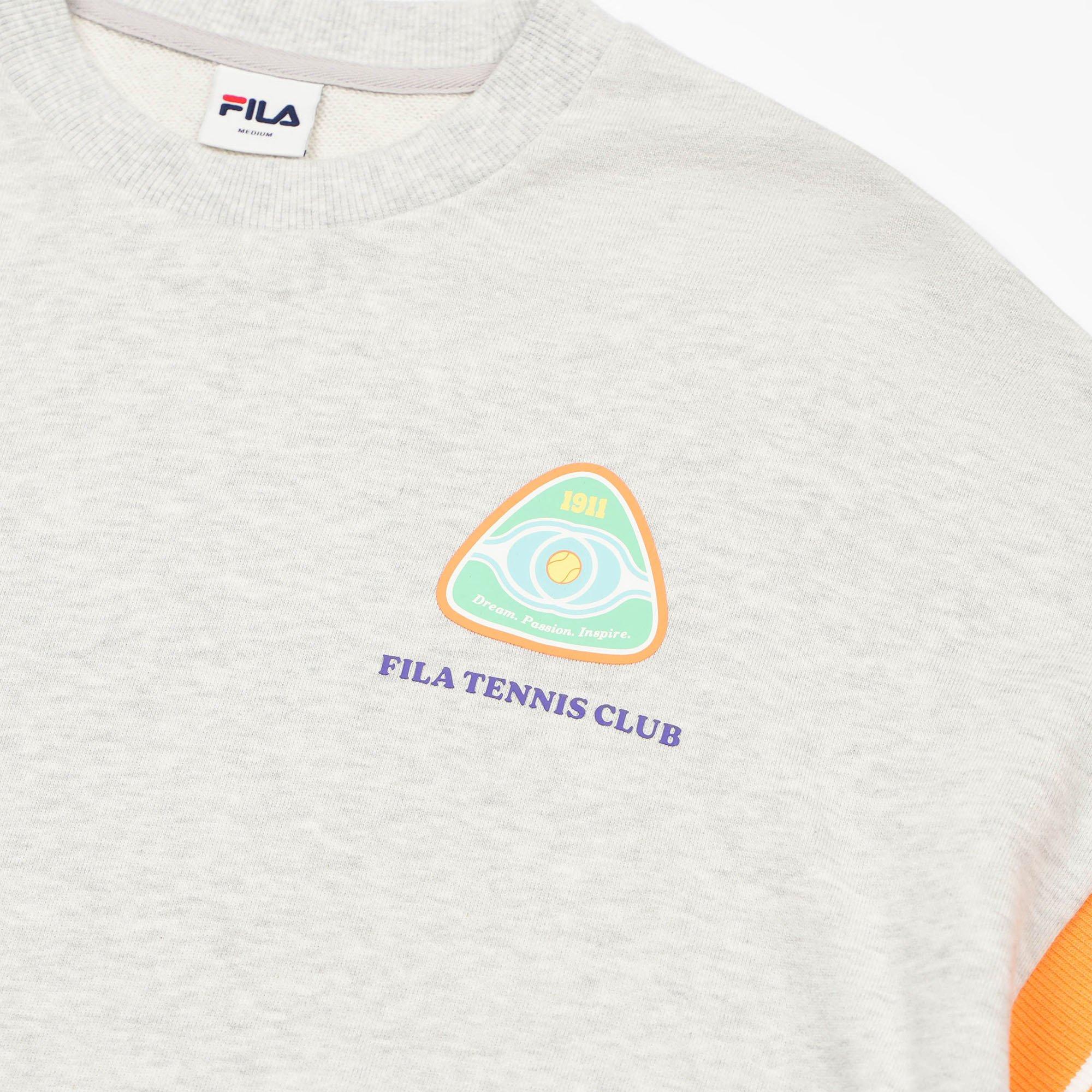 White Melange - Fila - Tennis Club Adults Sweatshirt - 3