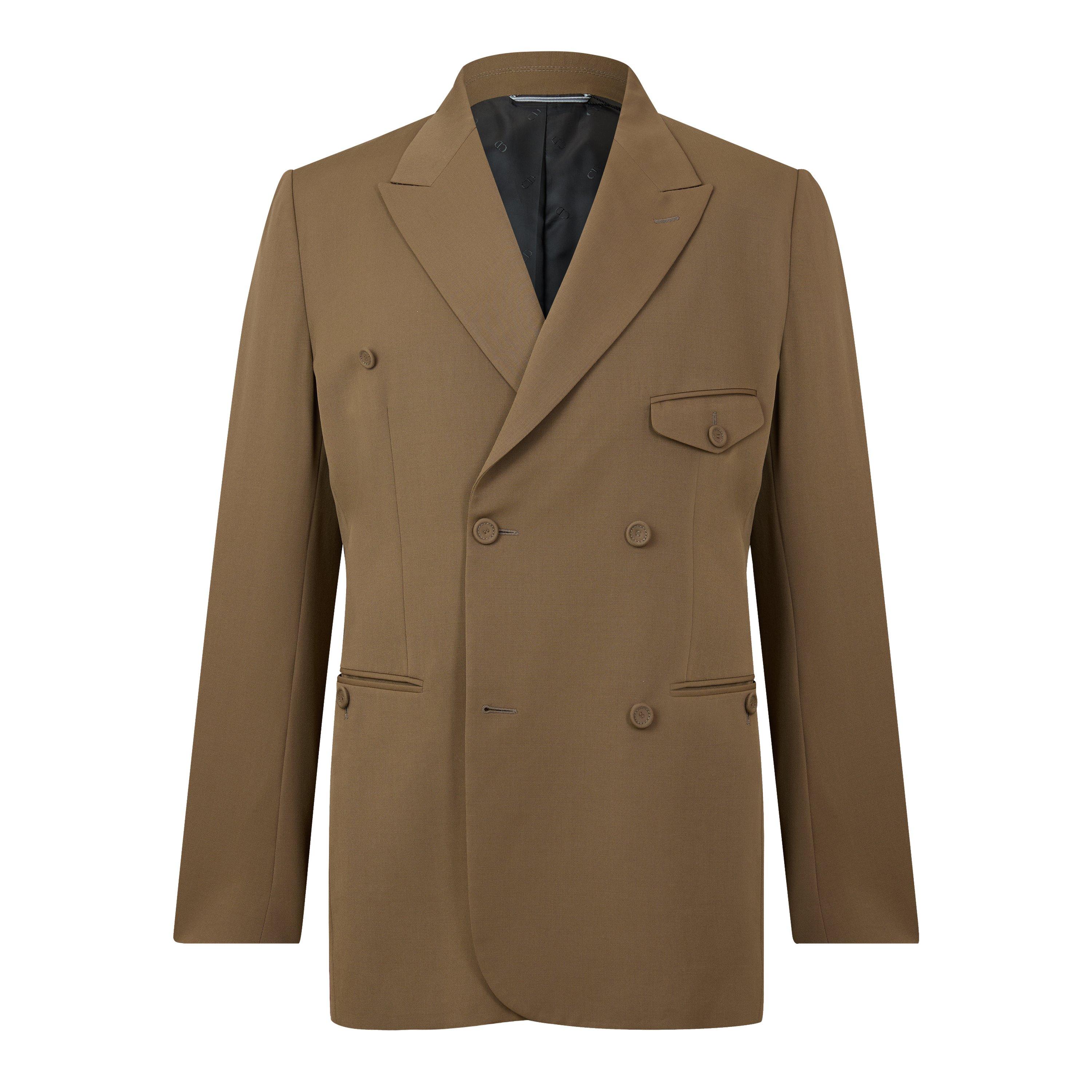 BROWN - DIOR - Men's Double-Breasted Wool Suit Jacket - 1