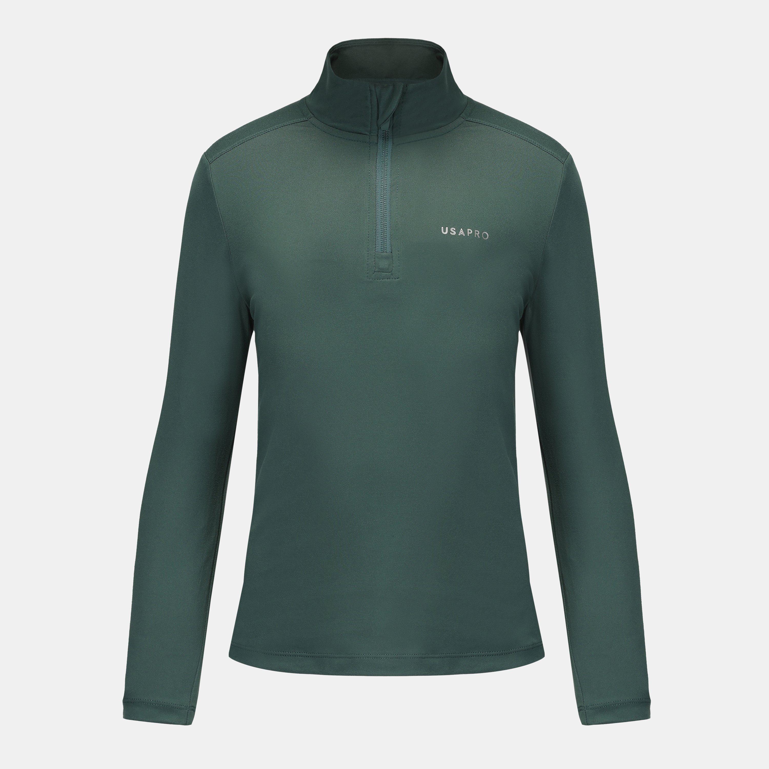 Usa Pro Girls 1/4 Zip Junior - Khaki - 13 (XL)