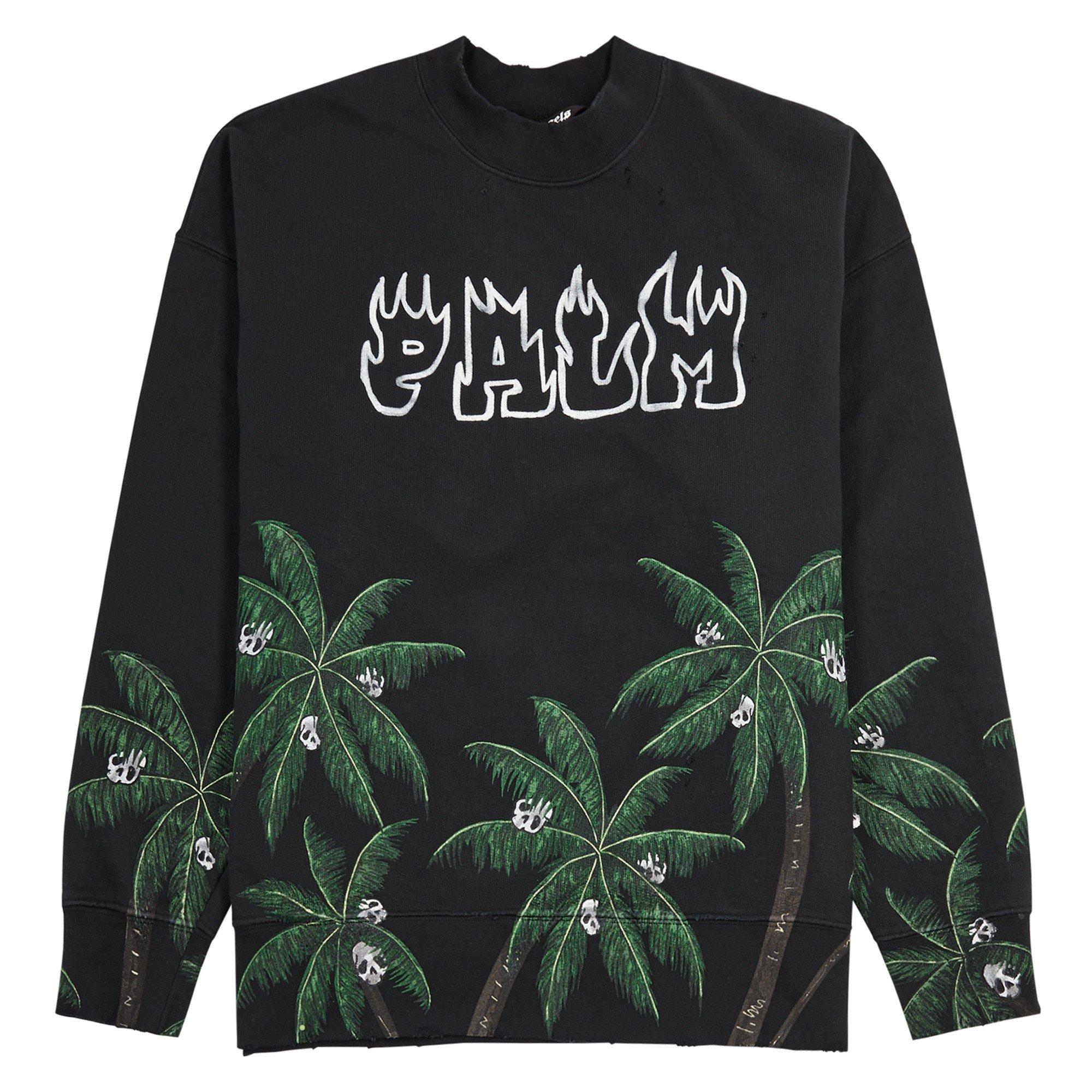 BLACK AND OTHER - Palm Angels - PA PALM N SKULL VINT CREWNECK - 1