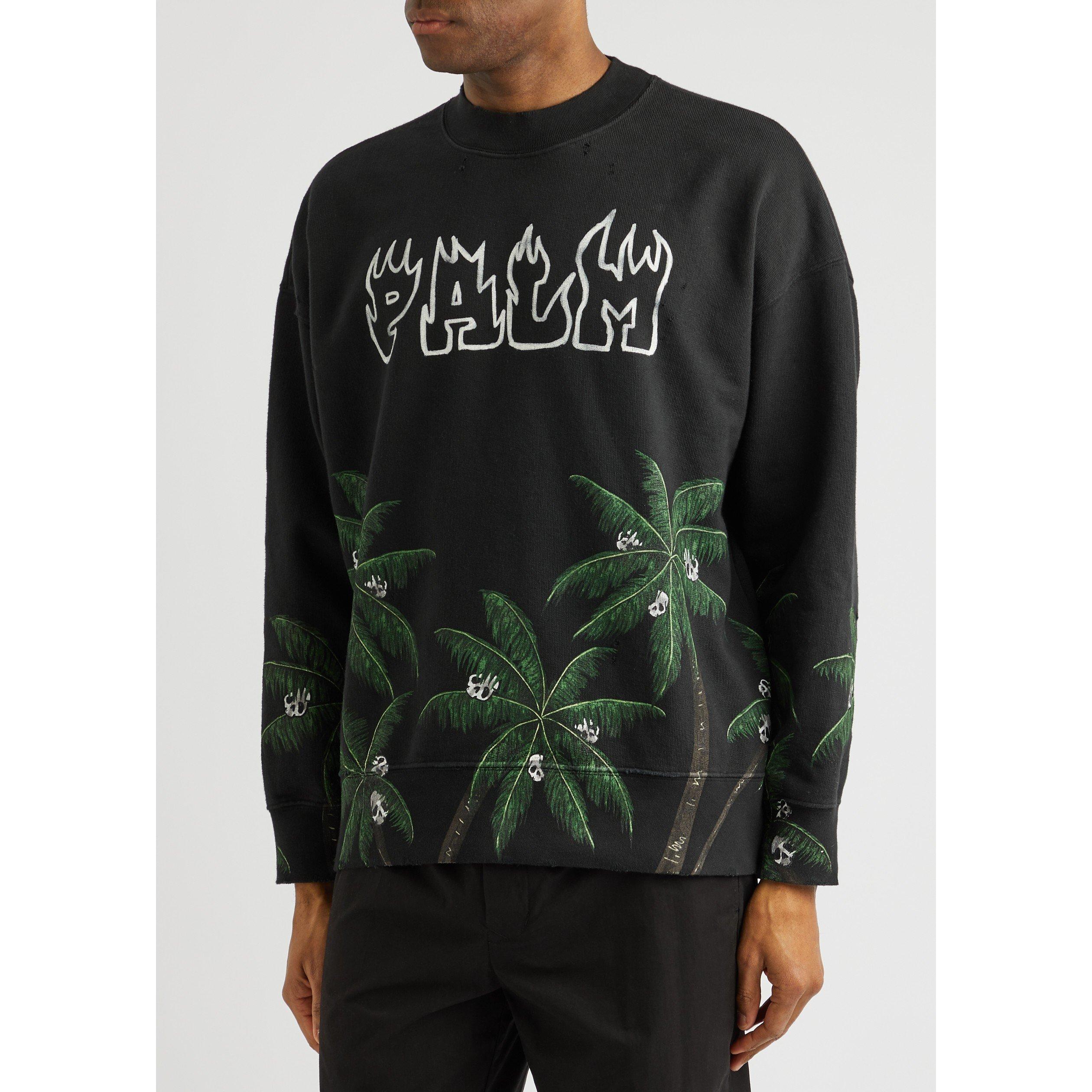 BLACK AND OTHER - Palm Angels - PA PALM N SKULL VINT CREWNECK - 2
