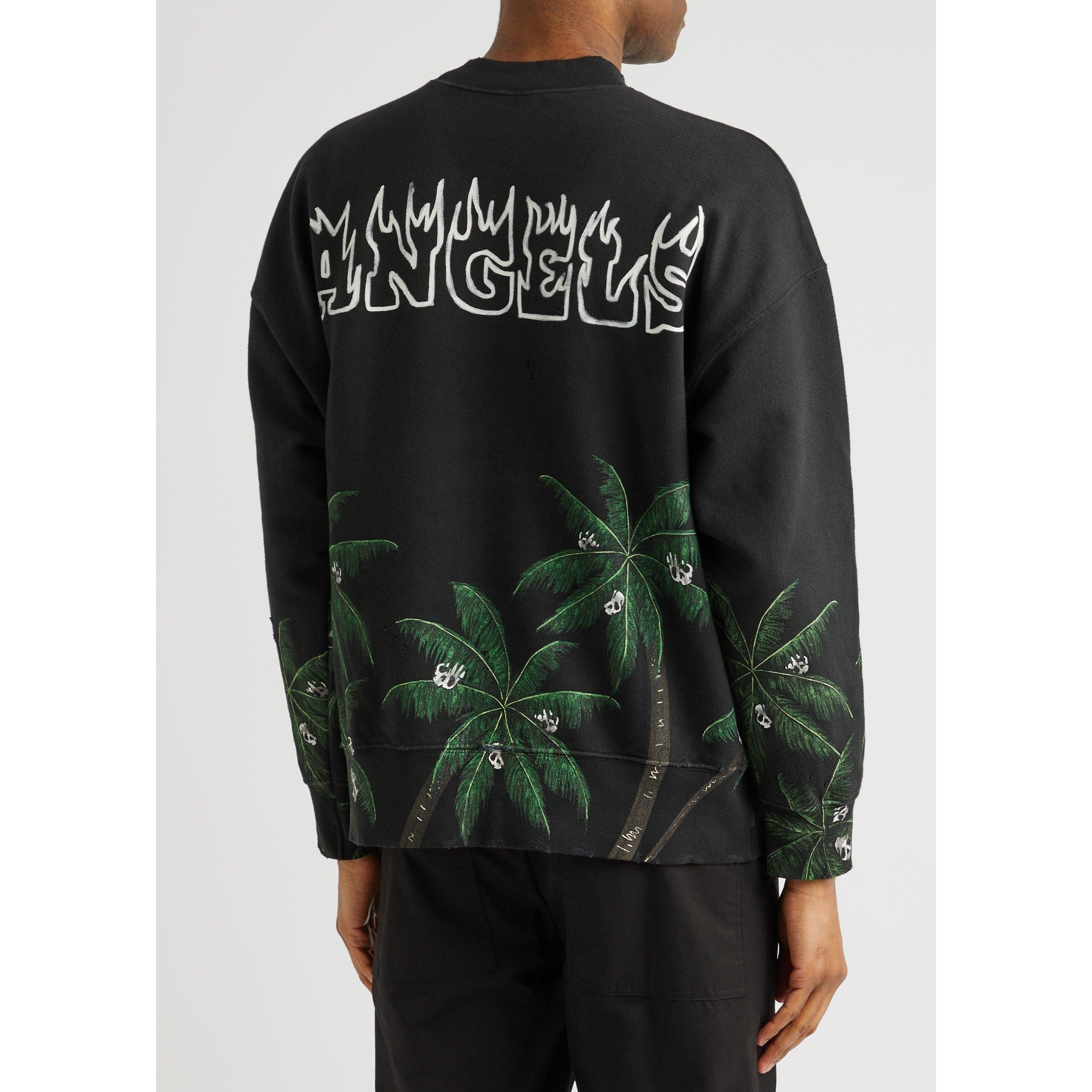 BLACK AND OTHER - Palm Angels - PA PALM N SKULL VINT CREWNECK - 3