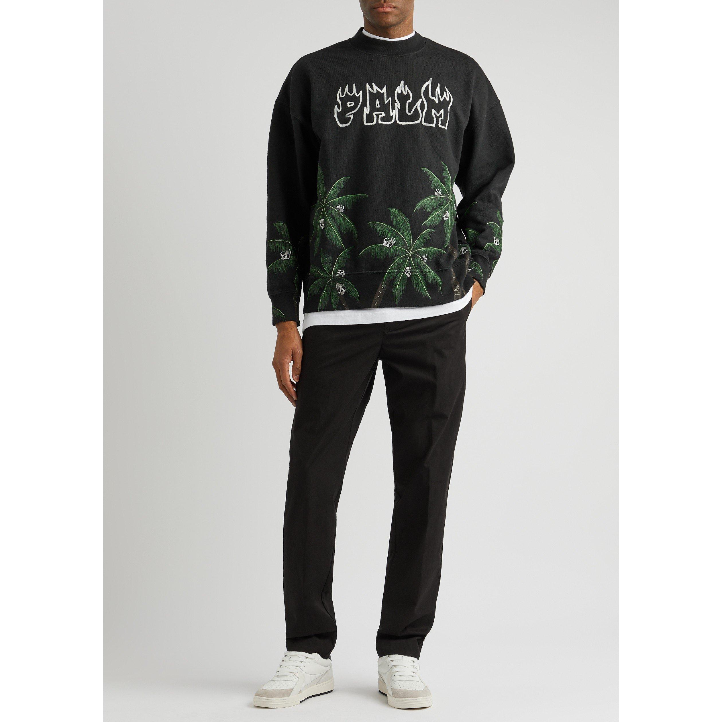 BLACK AND OTHER - Palm Angels - PA PALM N SKULL VINT CREWNECK - 5