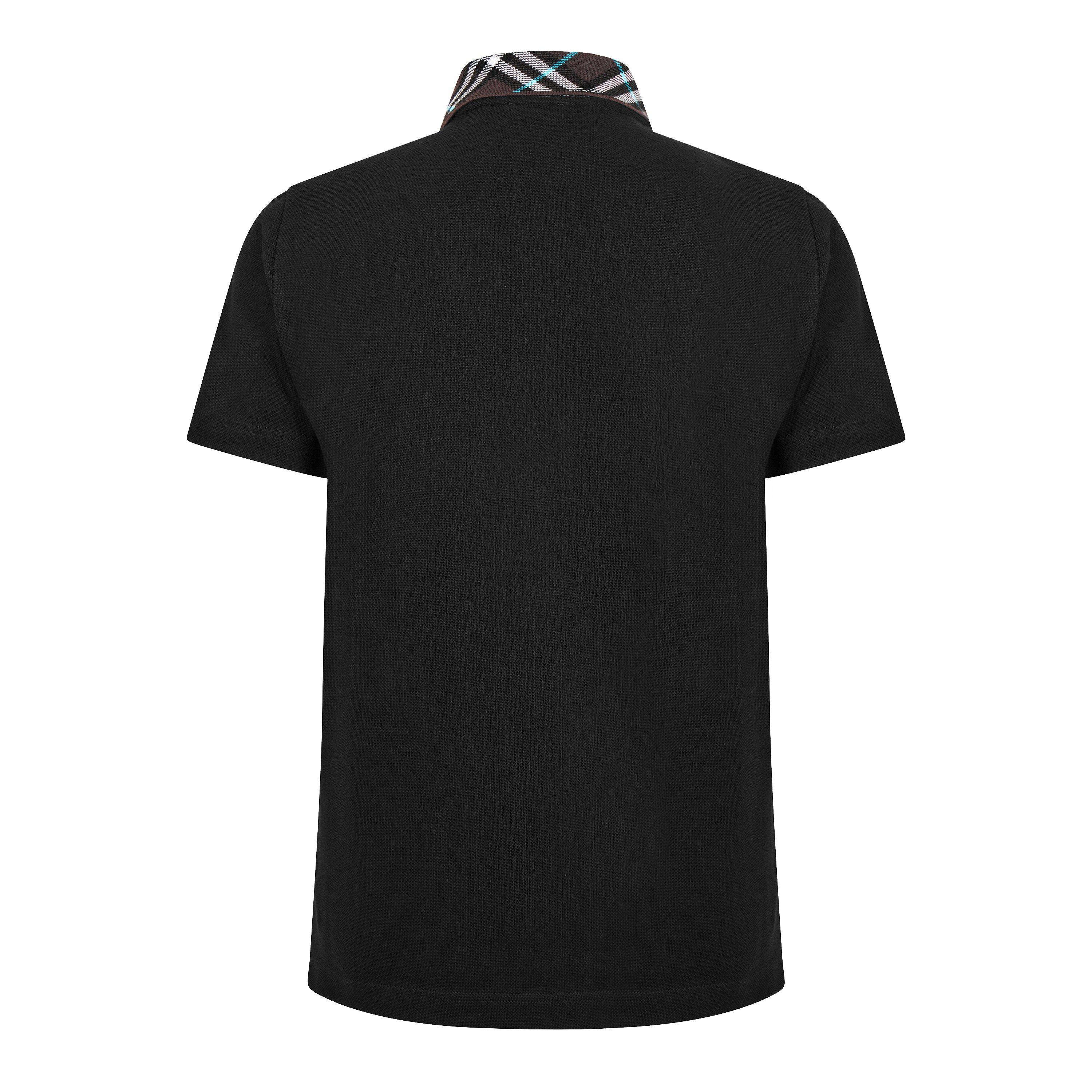 Black - Burberry - Check Collar Polo Shirt - 6