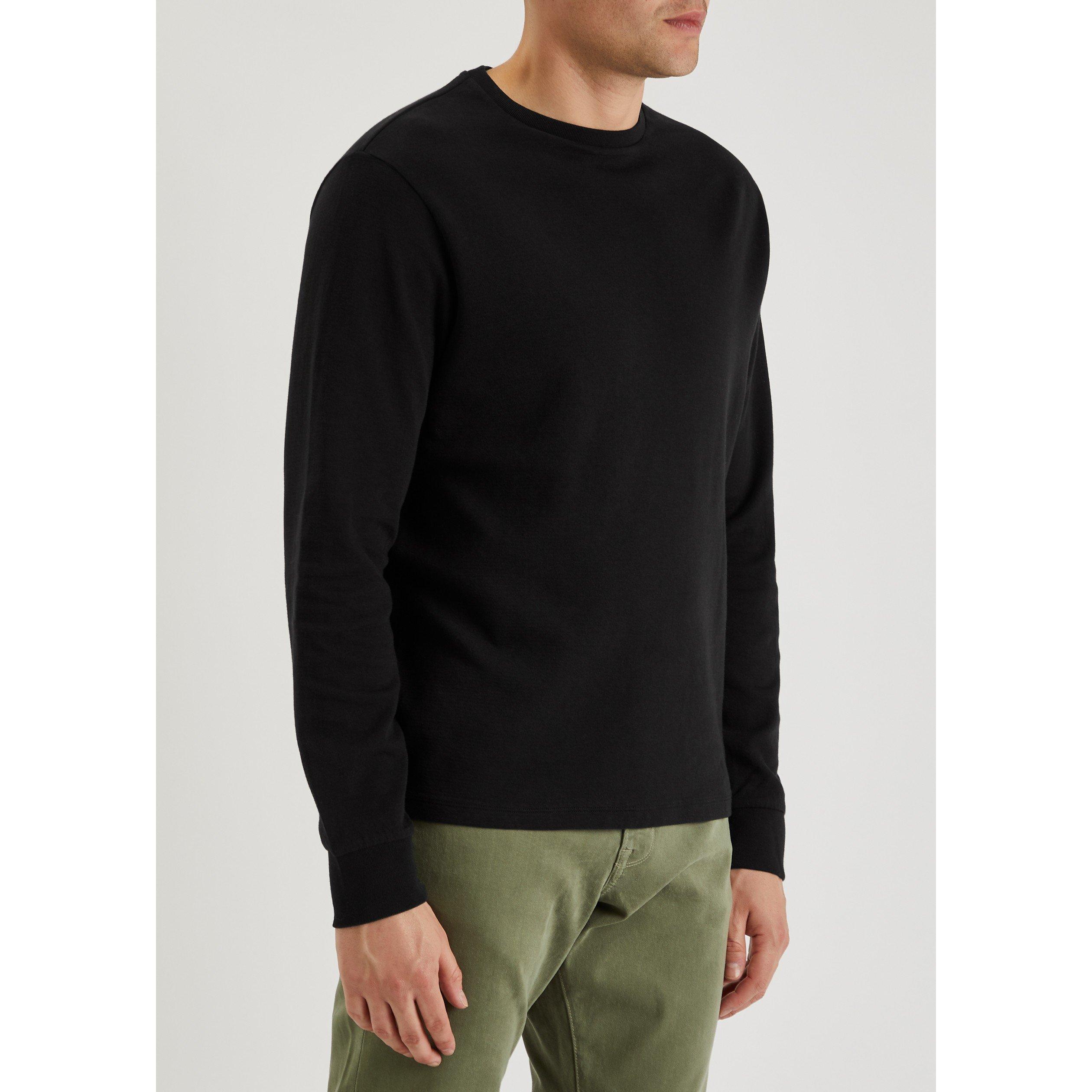 BLACK - Frame - Men's Long-Sleeve Cotton Crew-Neck Sweatshirt - 2