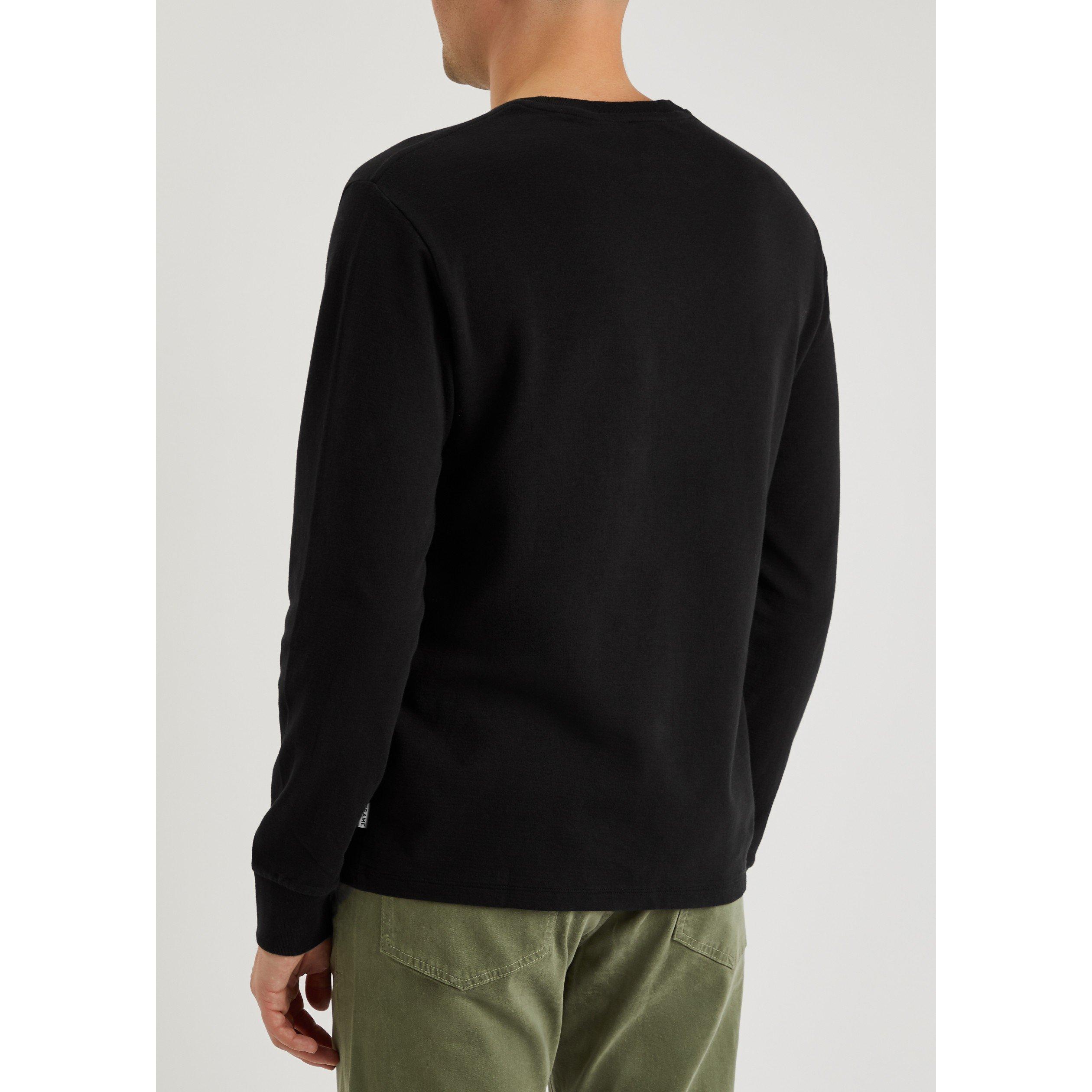 BLACK - Frame - Men's Long-Sleeve Cotton Crew-Neck Sweatshirt - 3