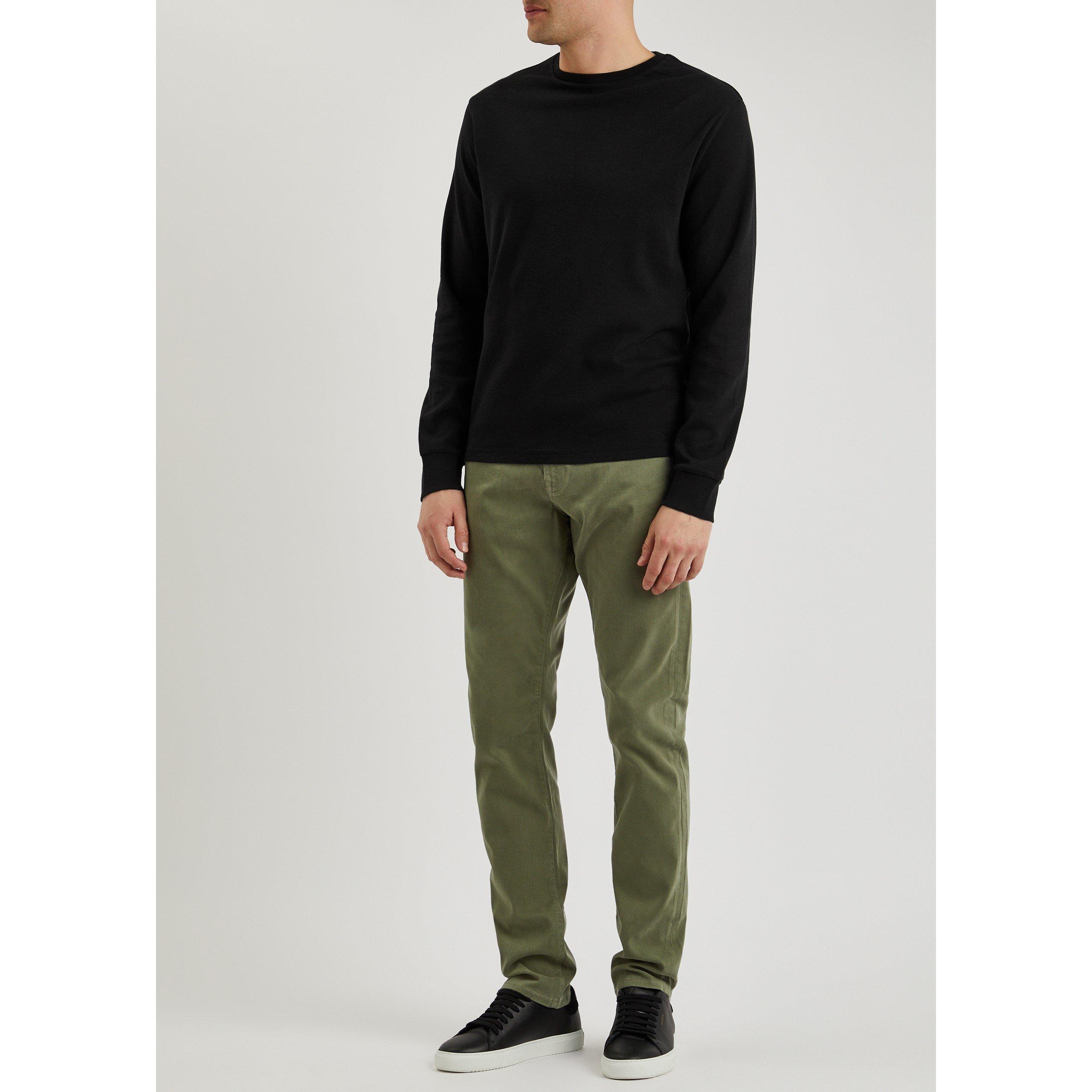 BLACK - Frame - Men's Long-Sleeve Cotton Crew-Neck Sweatshirt - 5