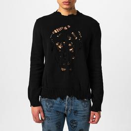 Alexander McQueen Distressed Skull Jumper