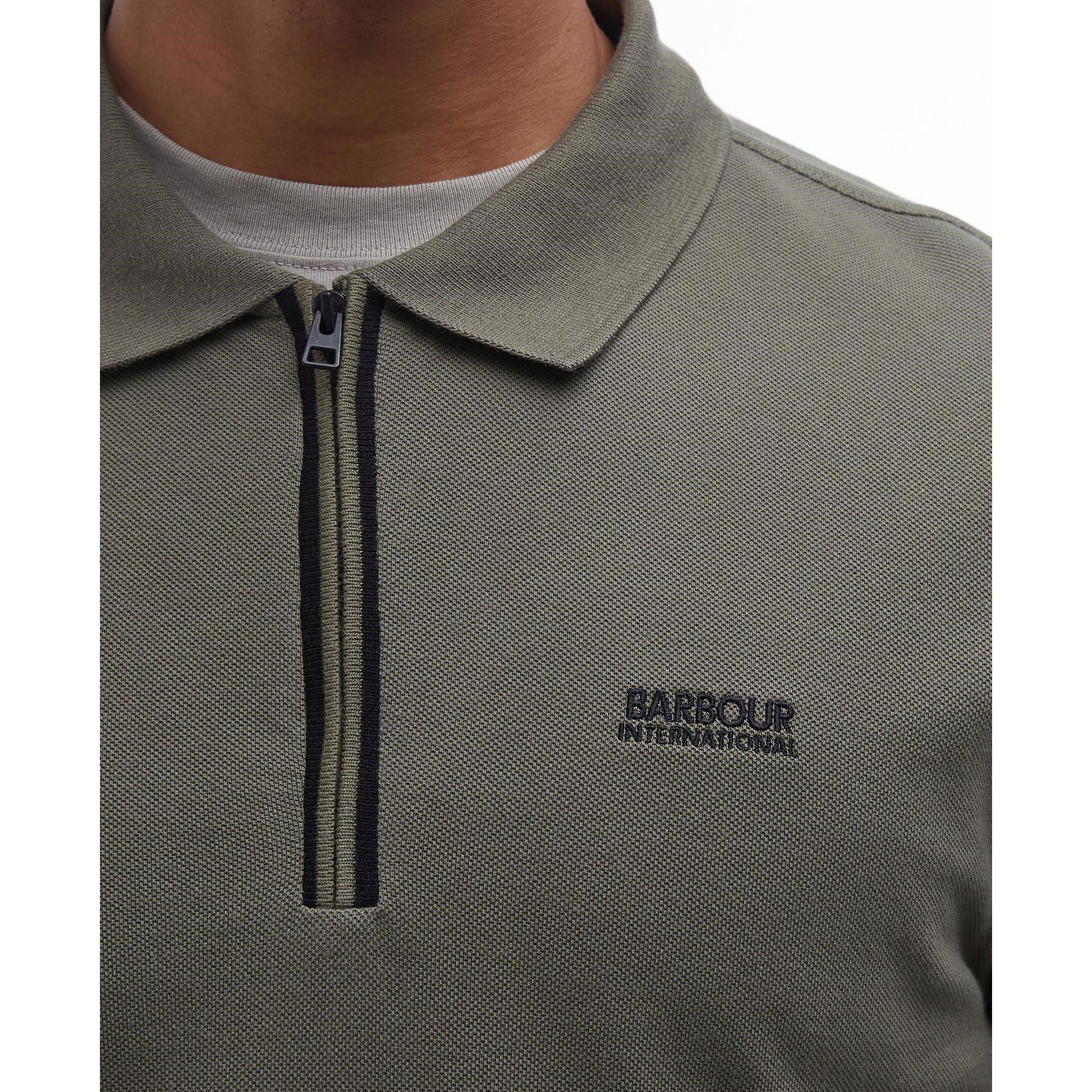 Green GN84 - Barbour International - Marshall Long-Sleeved Polo Shirt - 5